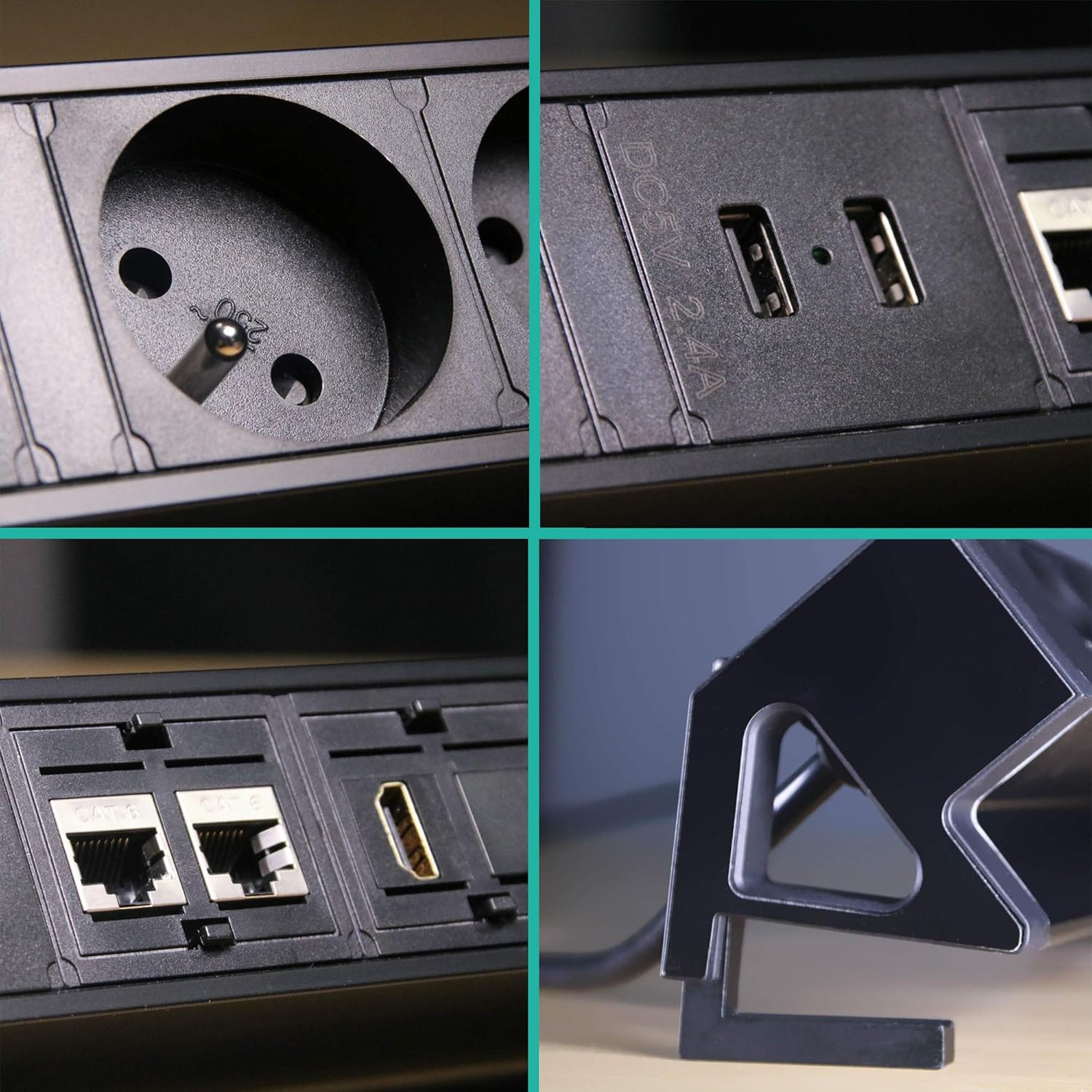 Bloc Prise de Bureau EL4103URH-FR 3 Prese 2 USB - immagine 3