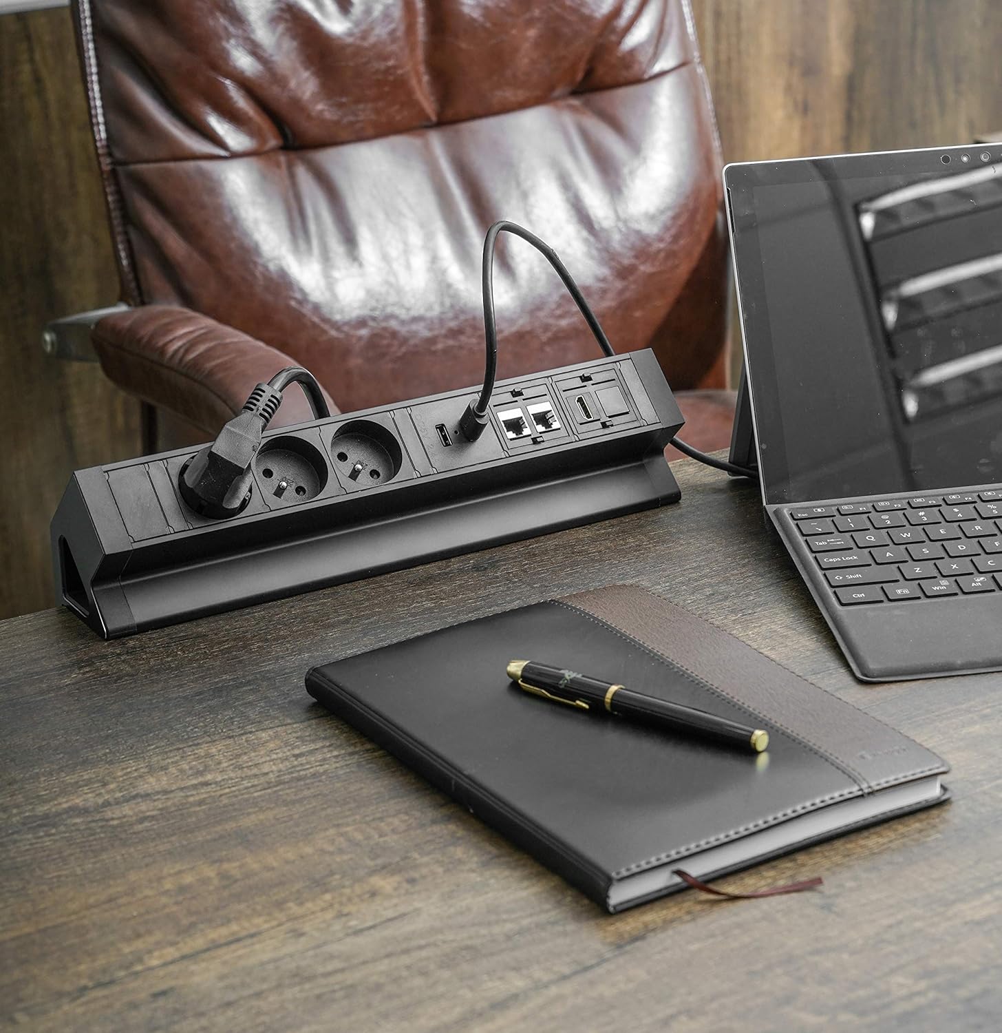 Bloc Prise de Bureau EL4103URH-FR 3 Prese 2 USB - immagine 6