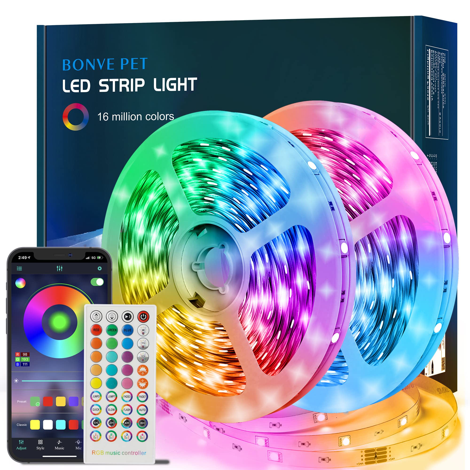 Striscia Led RGB 10 Metri con Telecomando Bluetooth