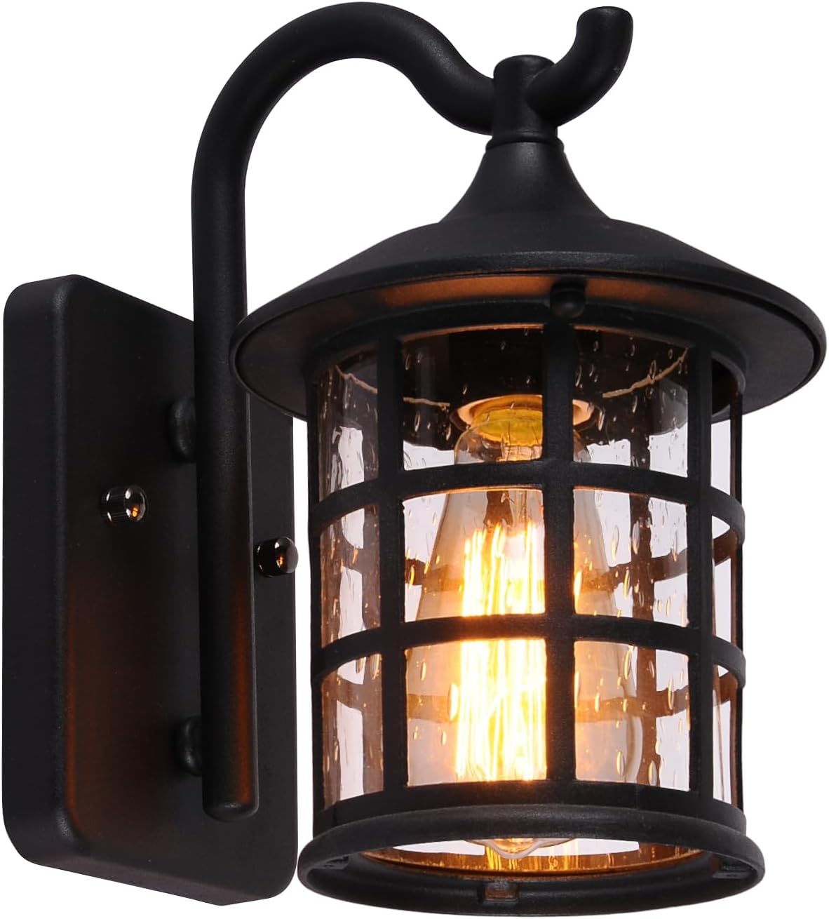 Applique da Esterno Vintage LED E27, Nero - immagine 1