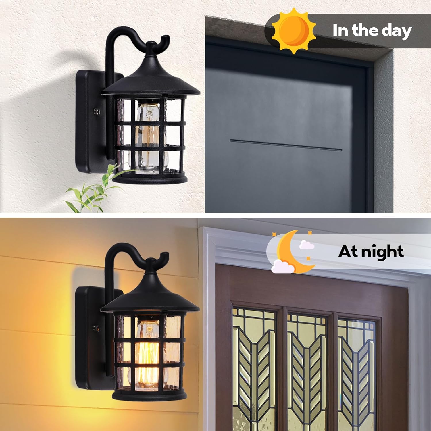 Applique da Esterno Vintage LED E27, Nero - immagine 5