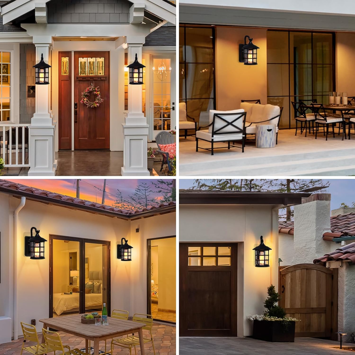 Applique da Esterno Vintage LED E27, Nero - immagine 7