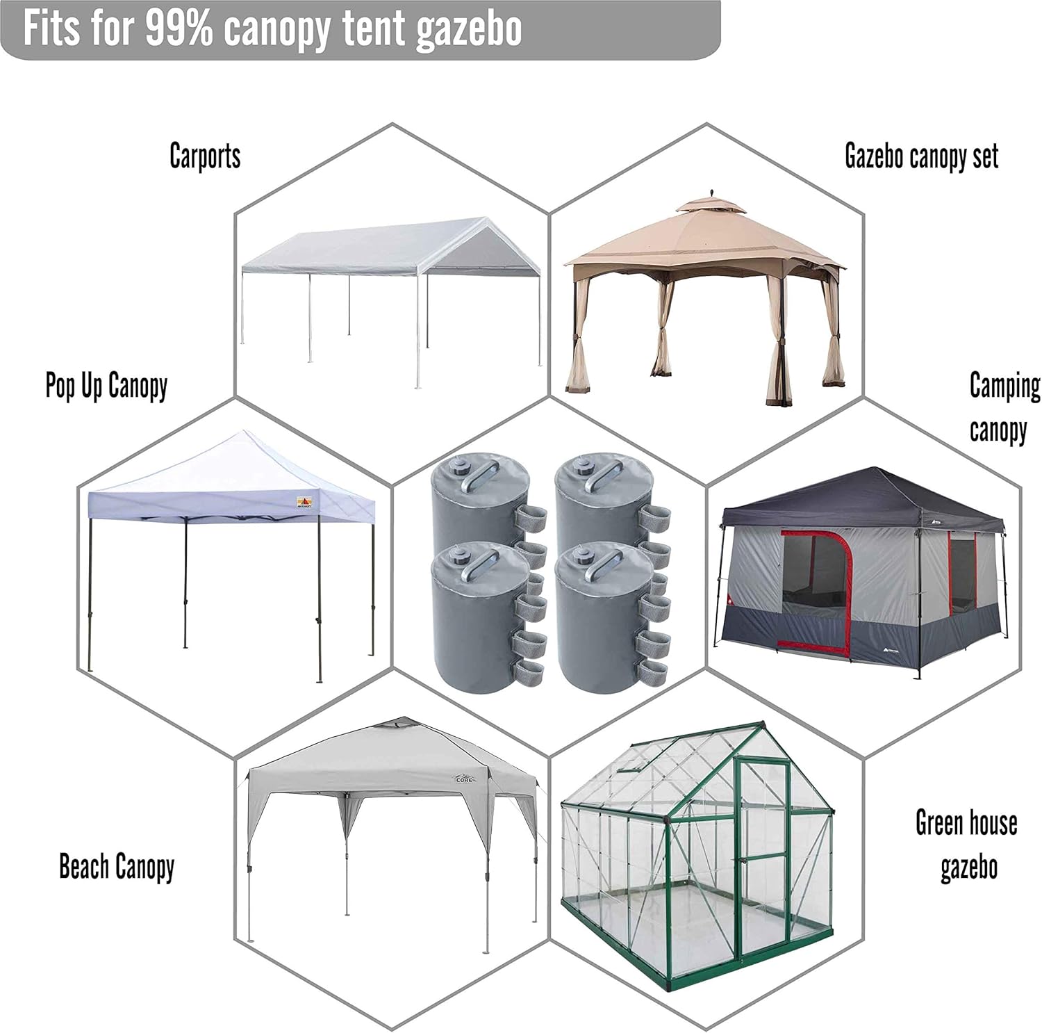 Abccanopy Set 4 Piedini Pesi per Gazebo - immagine 3