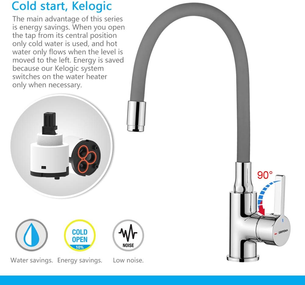 Grifema GRIFERÍA DE COCINA-G4002-9 Rubinetto Cucina Grigio - immagine 5