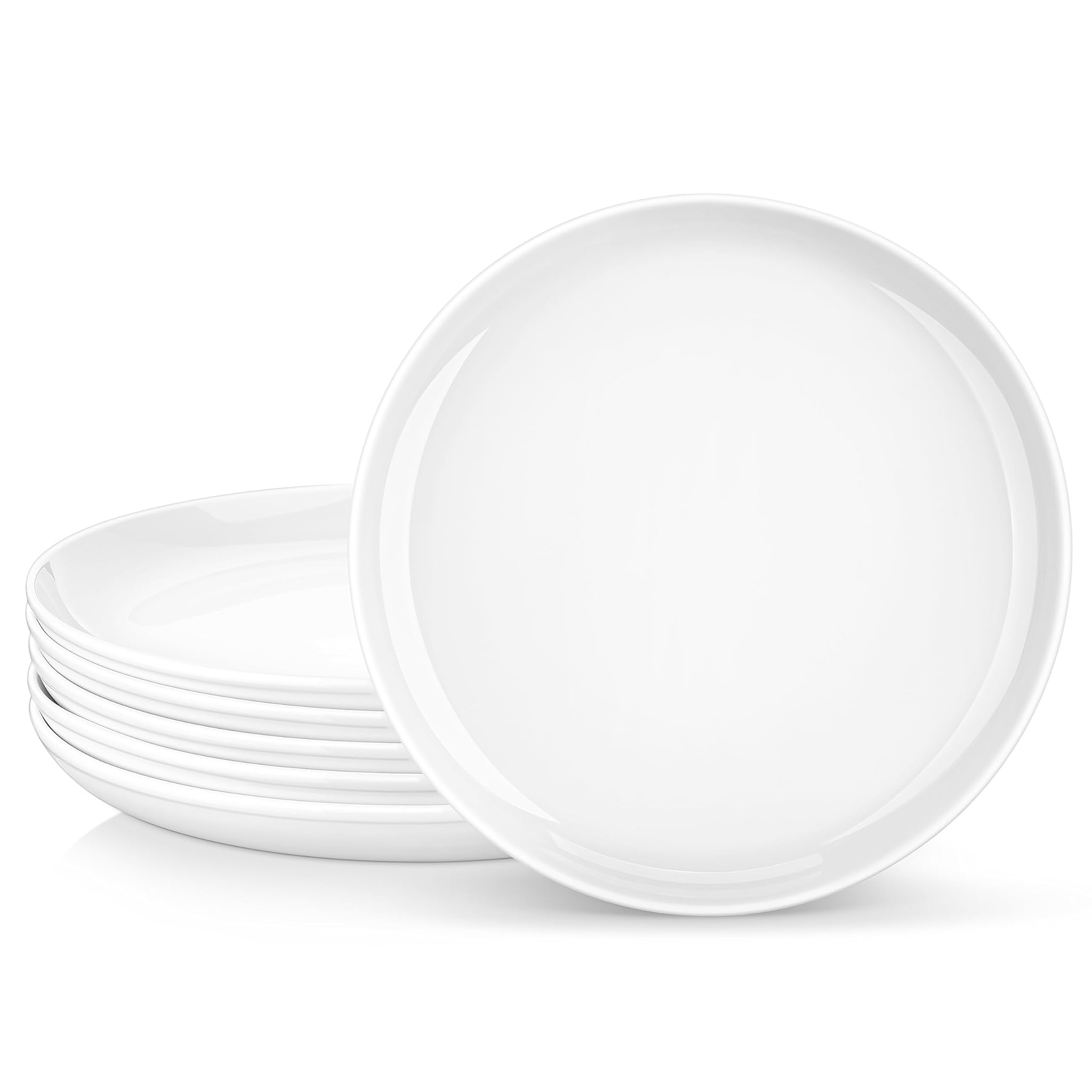 Malacasa Set 6 Piatti Piani in Porcellana Ø 26,7cm, Bianco