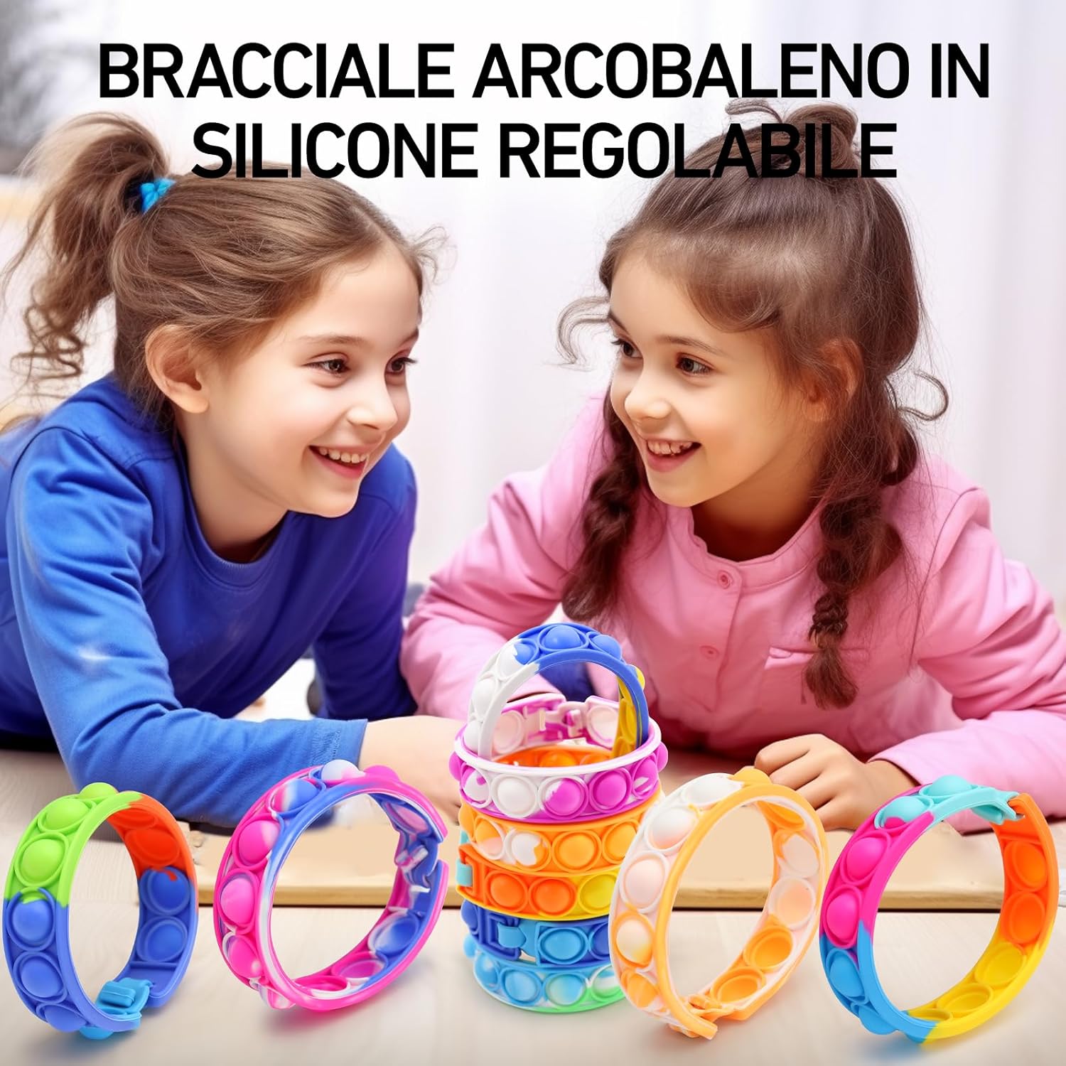 Braccialetti Bambini Popit in Silicone (36 Pezzi) - immagine 4