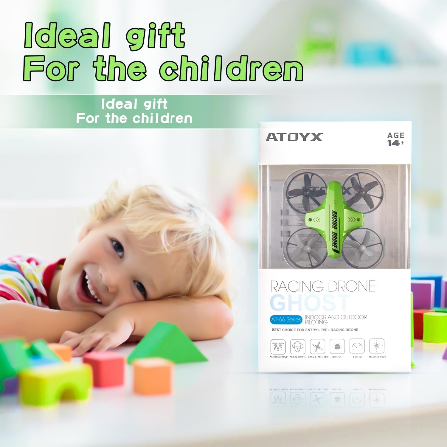 Atoyx Mini Drone per Bambini 66C, Verde | Velz