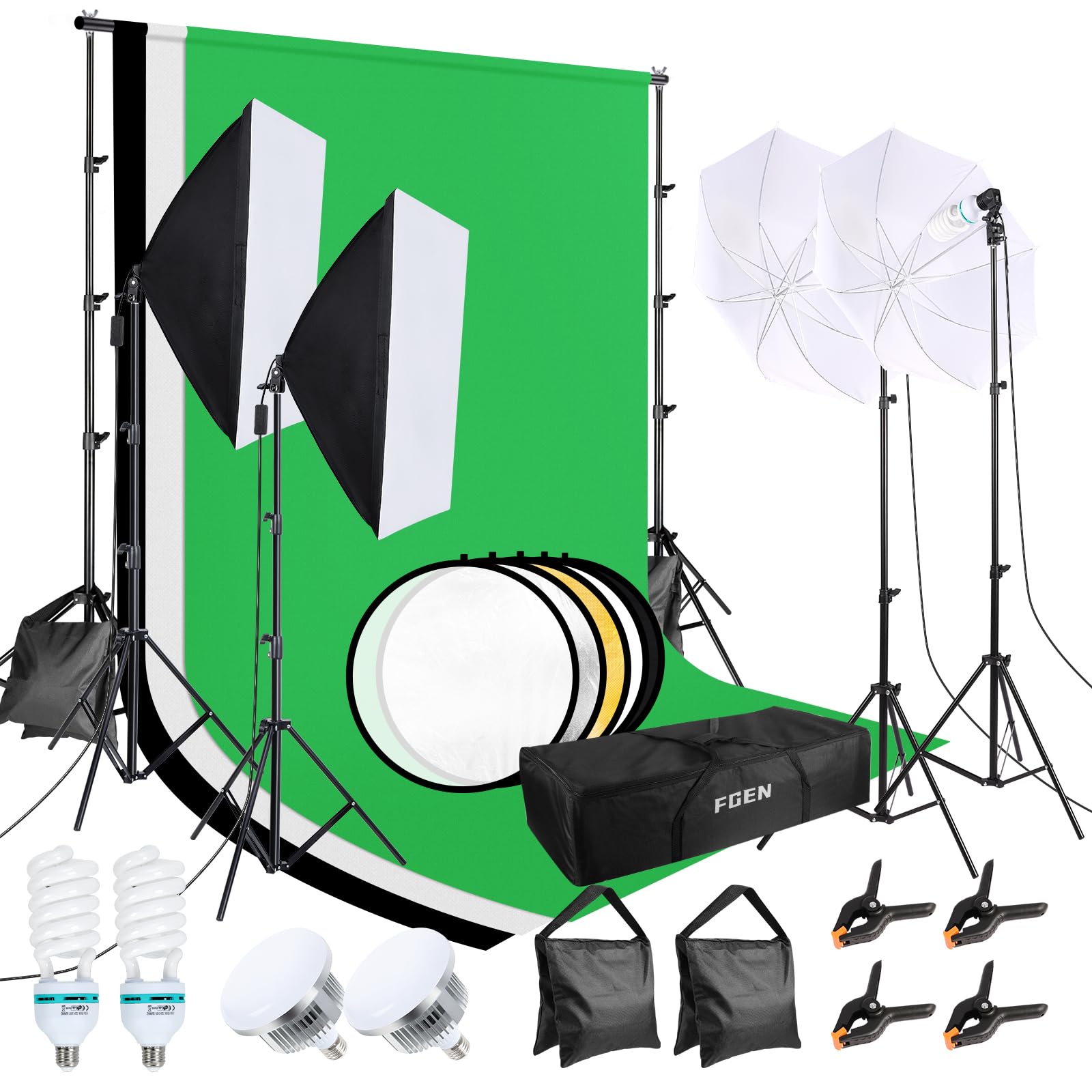 FGen Set Softbox per Studio Fotografico con Greenscreen