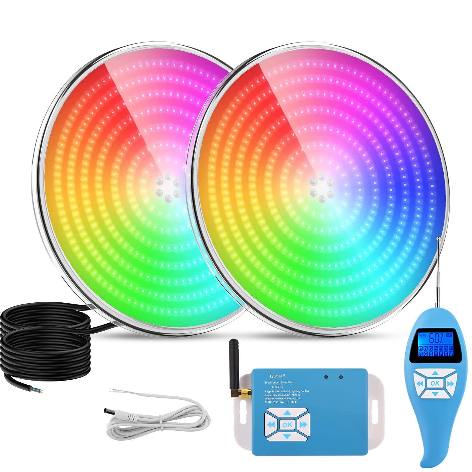 Lylmle Luce Piscina LED PAR56 35W Multicolore RGB (2pz)