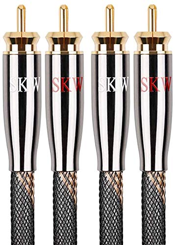 Skw Cavo RCA 2RCA Maschio per Sistemi HiFi 5m, Nero