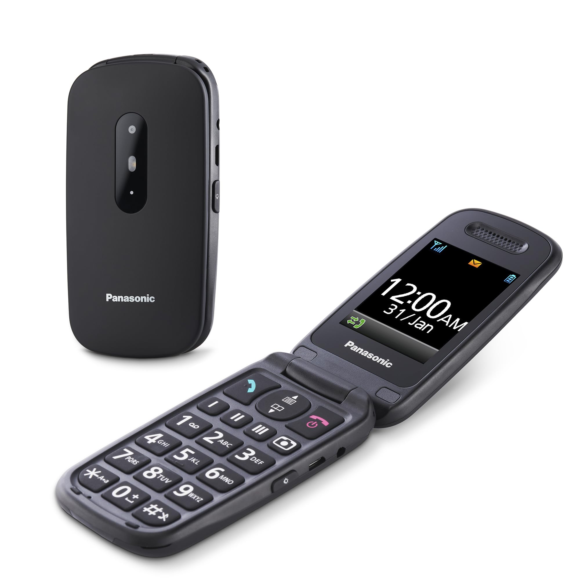 Panasonic KX-TU446EXB 2G - Cellulare per Anziani, Nero