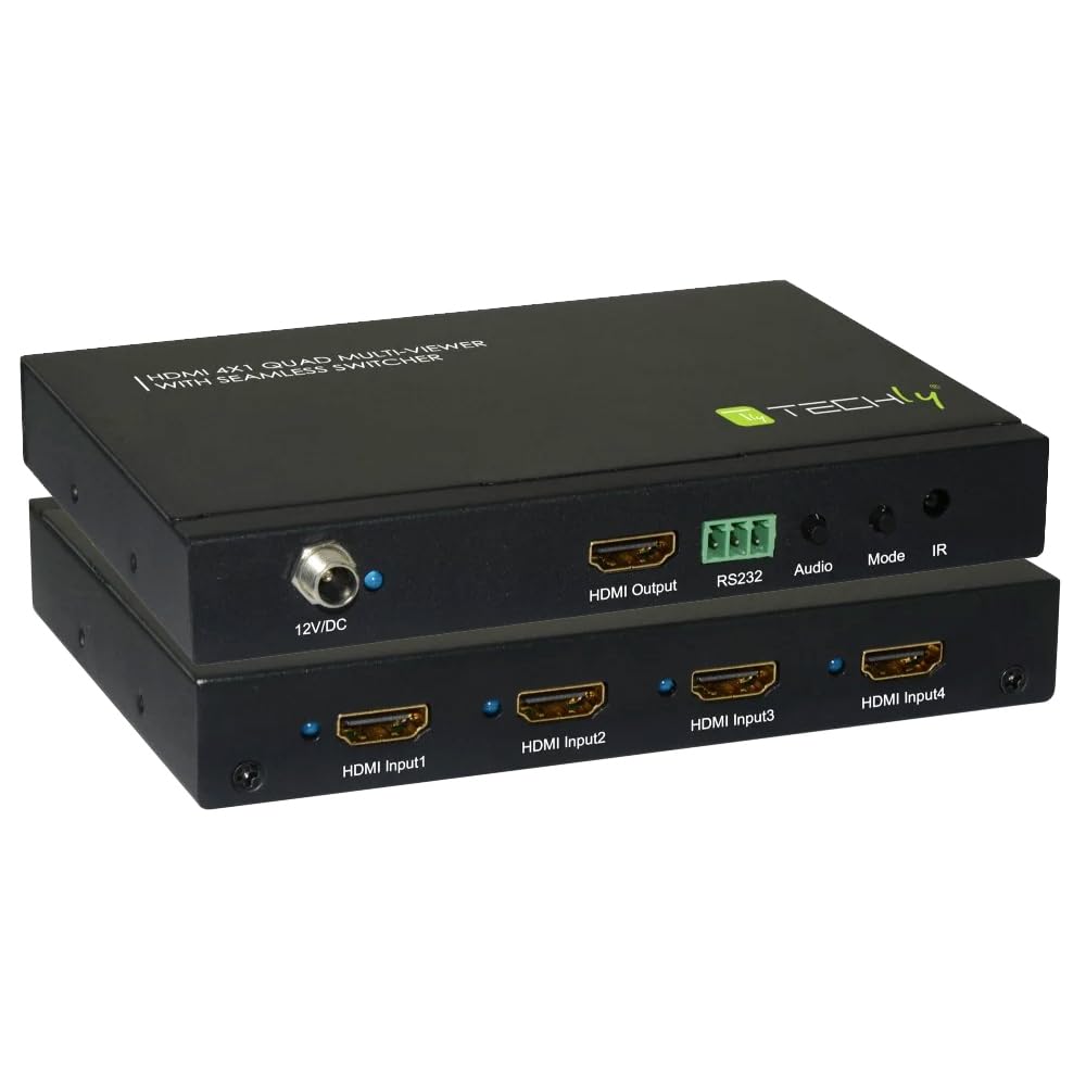 Techly 102260 Multiview HDMI 4x1 con Switch Seamless Nero