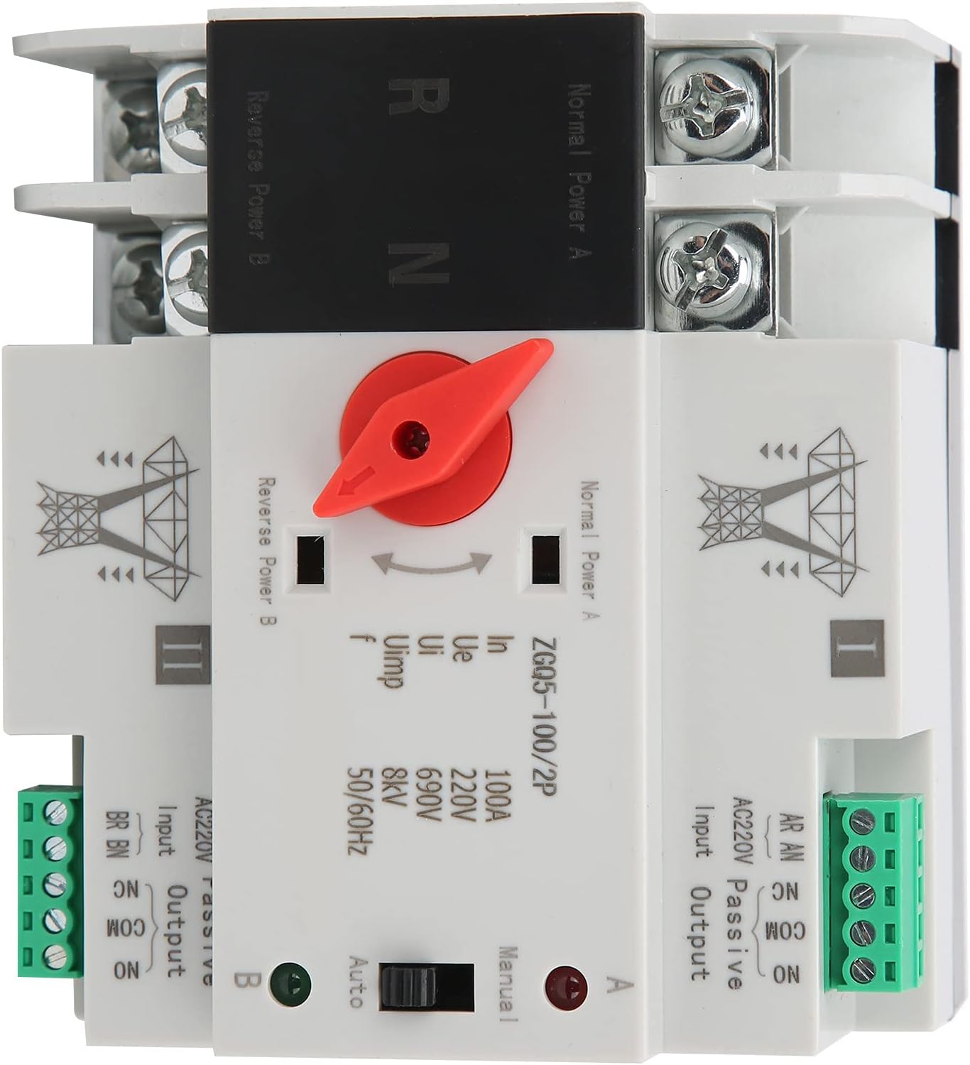 Interruttore Trasferimento Automatico ATS 2P 100A 220V - immagine 8