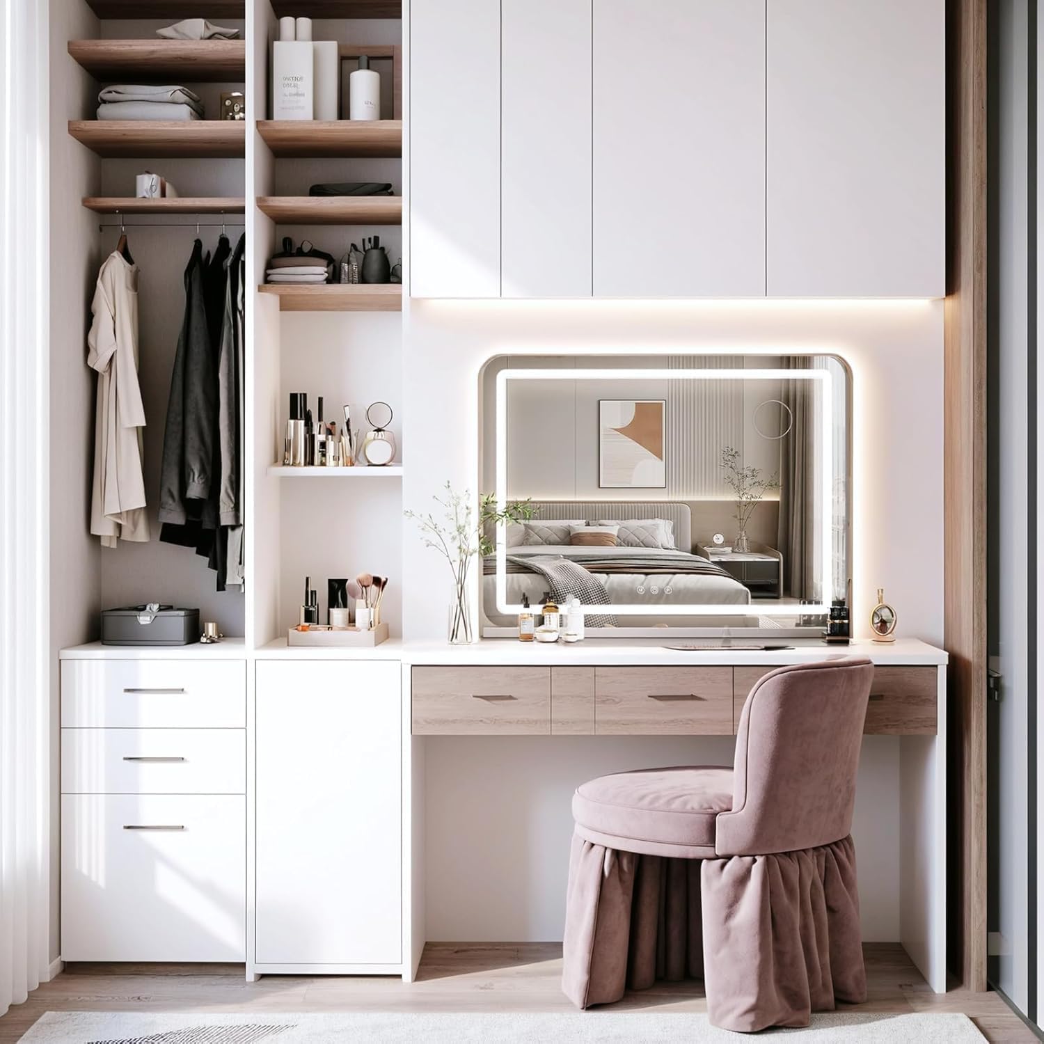 Specchio Trucco Illuminato 80x60cm con USB - immagine 5