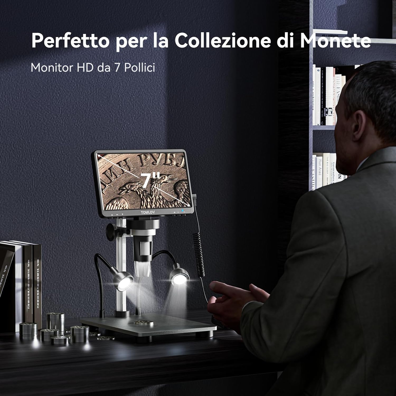 TOMLOV DM9 - Microscopio Digitale LCD 7" 1200X - immagine 2