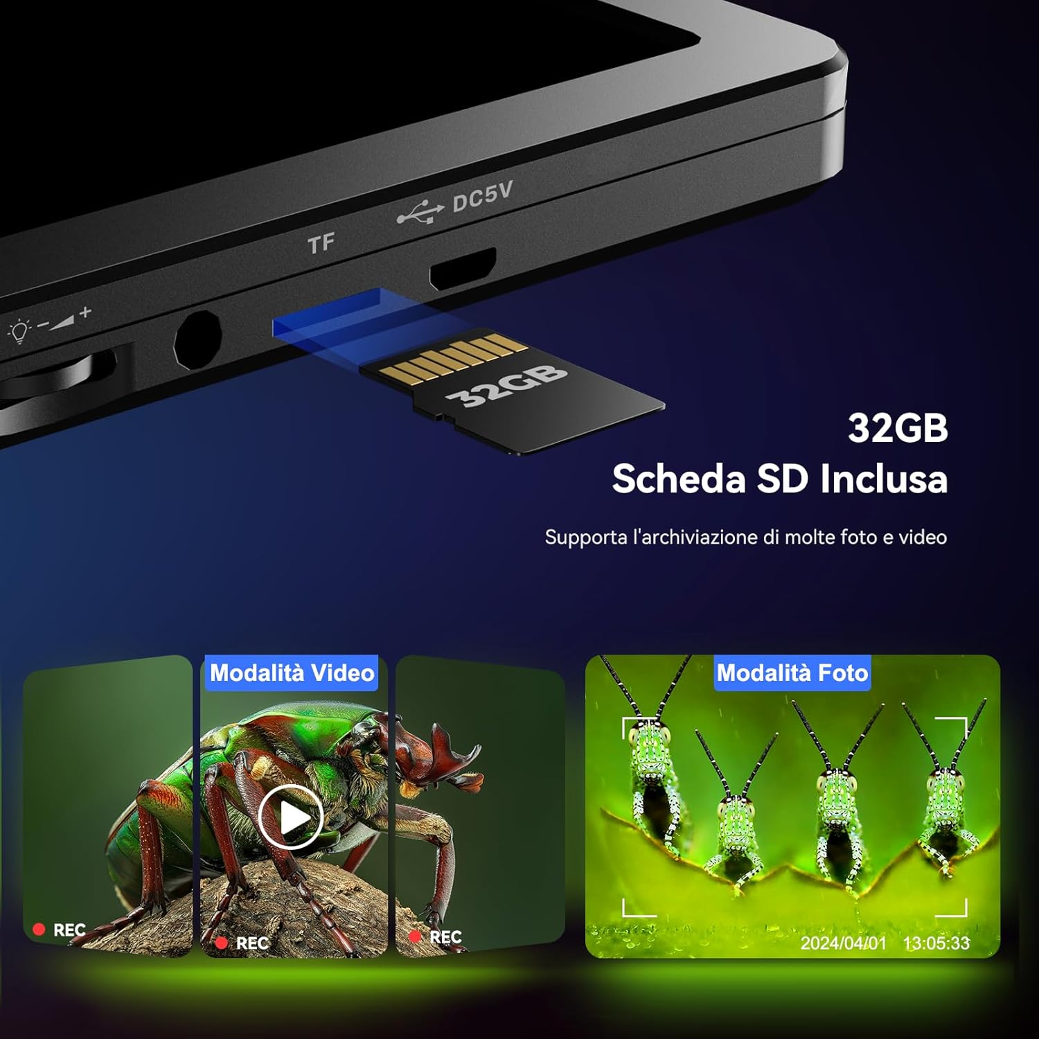 TOMLOV DM9 - Microscopio Digitale LCD 7" 1200X - immagine 5