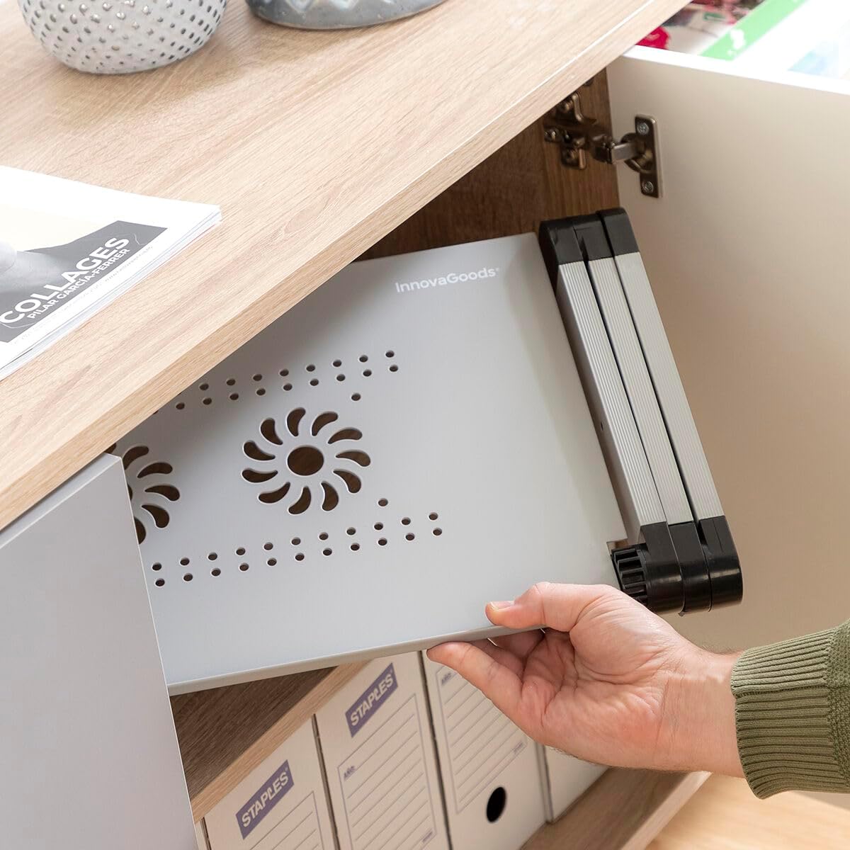 Innovagoods Tavolo Regolabile per PC Portatile, Grigio/Nero - immagine 8