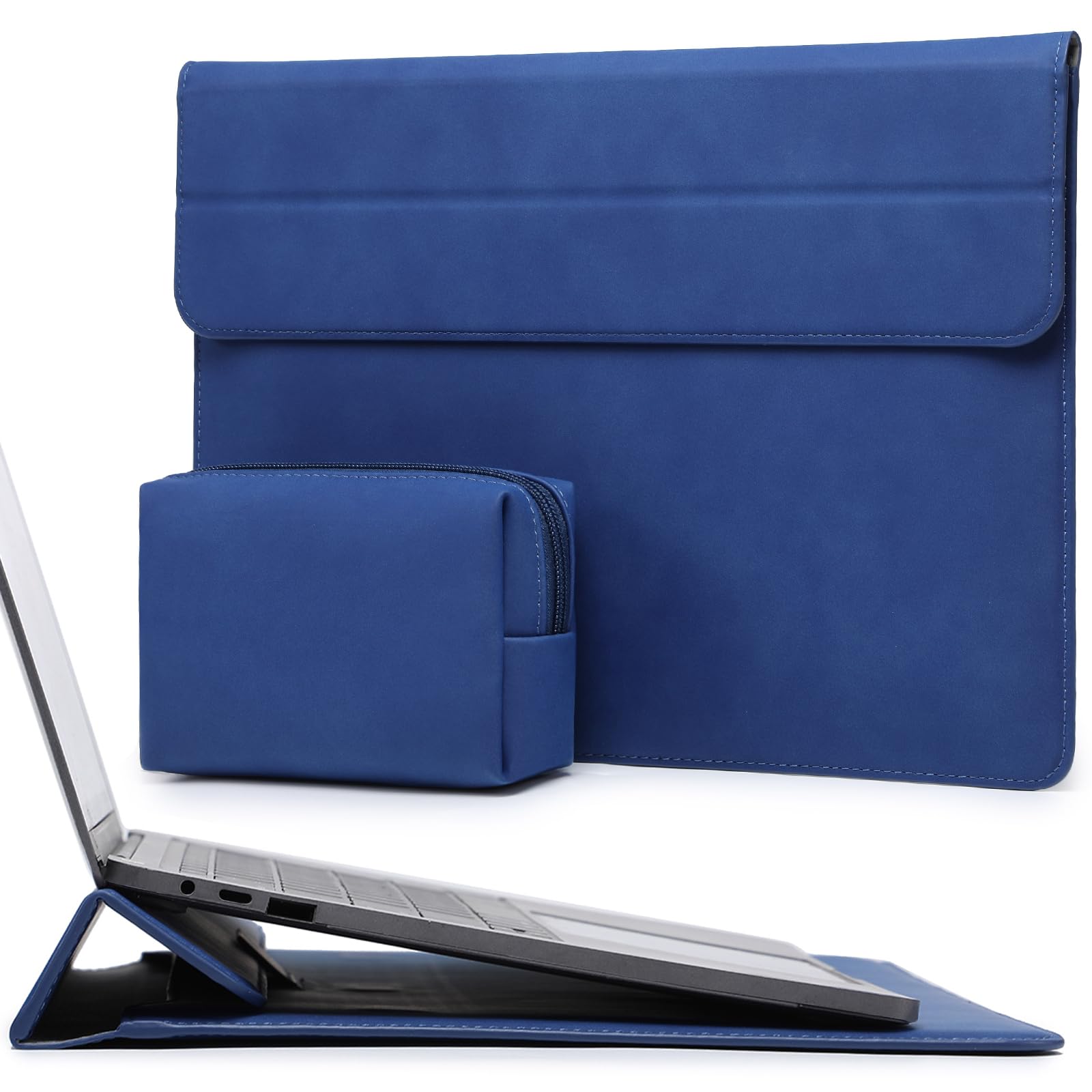 HYZUO 13,3-14 Pollici Custodie Laptop Borsa con Funzione Stand per MacBook Pro 14 M5/M4/M3/M2/M1 2026-2021, MacBook Pro/Air 13,3, 13,5" 13,8" Surface Laptop, HP Spectre X360 13/14, Blu Klein