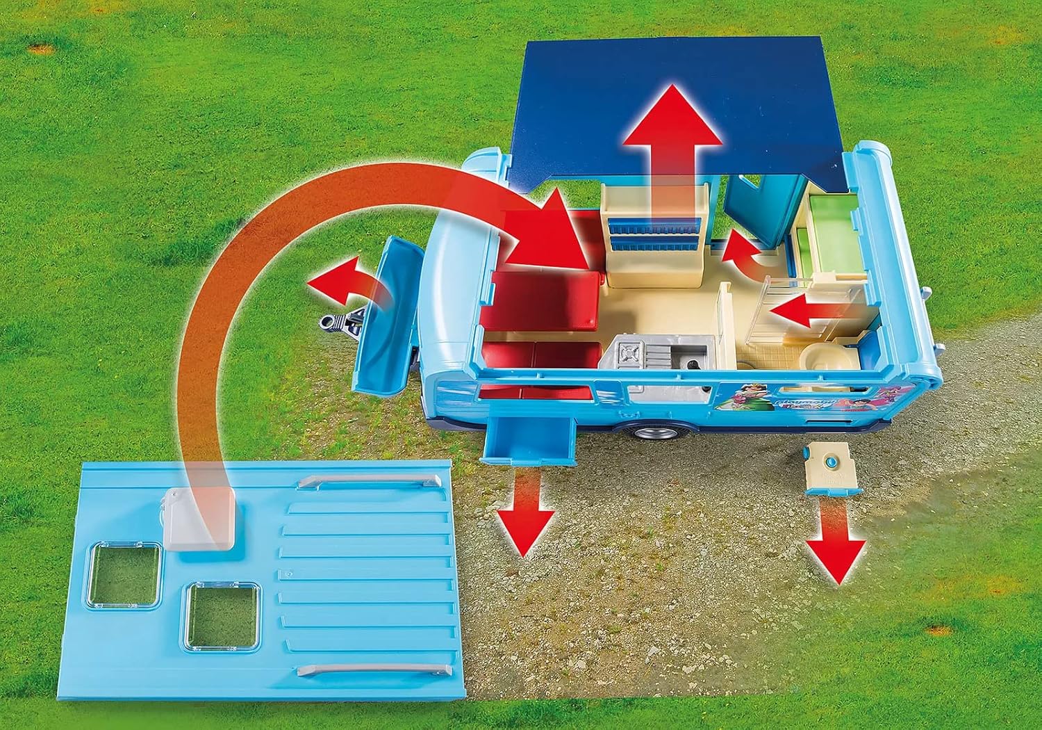 PLAYMOBIL 9502 Fun Park Pick up und Wohnwagen - immagine 5