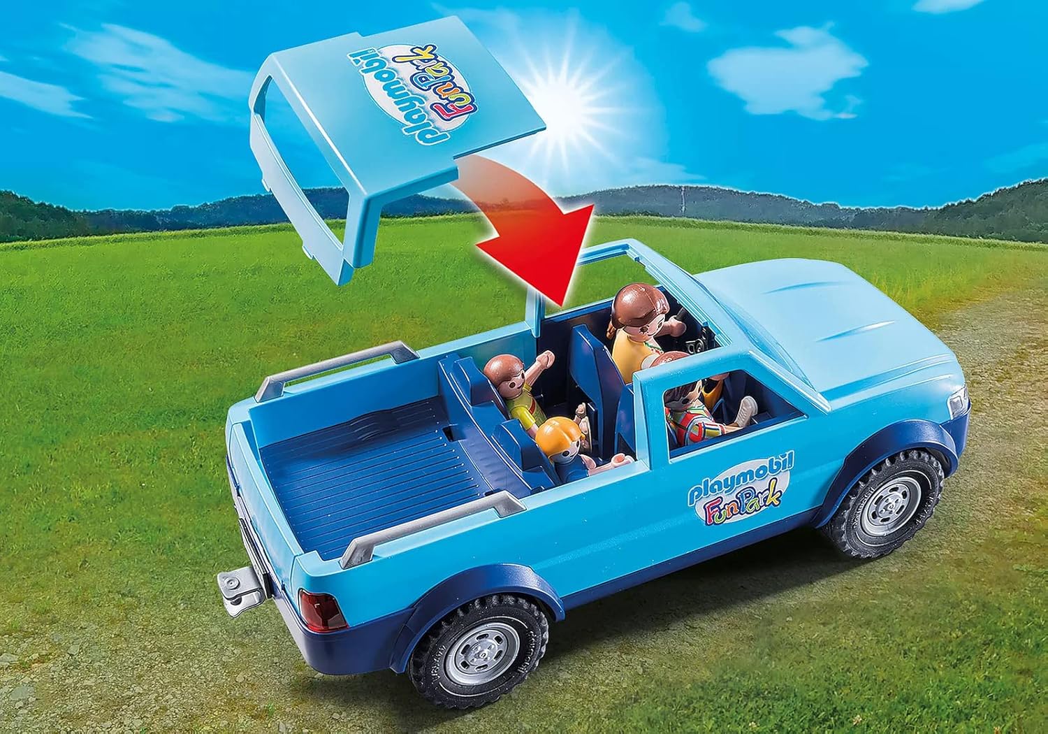 PLAYMOBIL 9502 Fun Park Pick up und Wohnwagen - immagine 6
