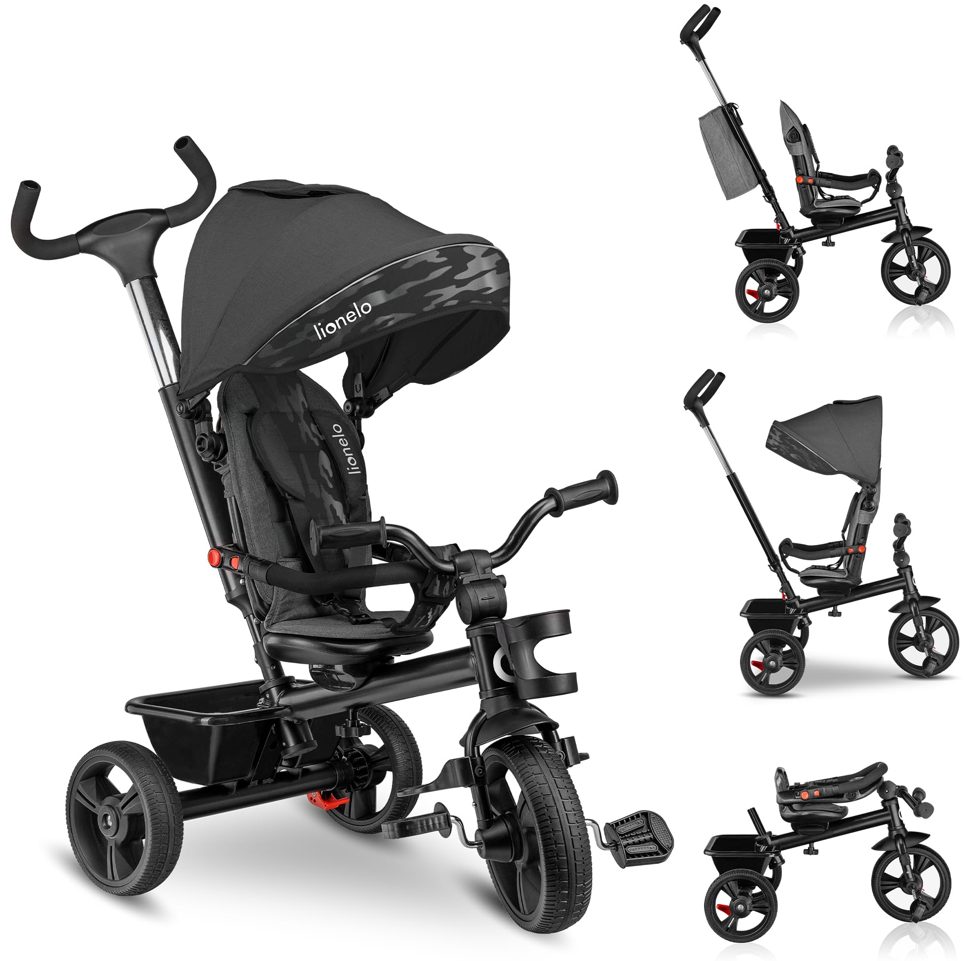 Lionelo Haari 2 in 1 Triciclo e Passeggino Pieghevole