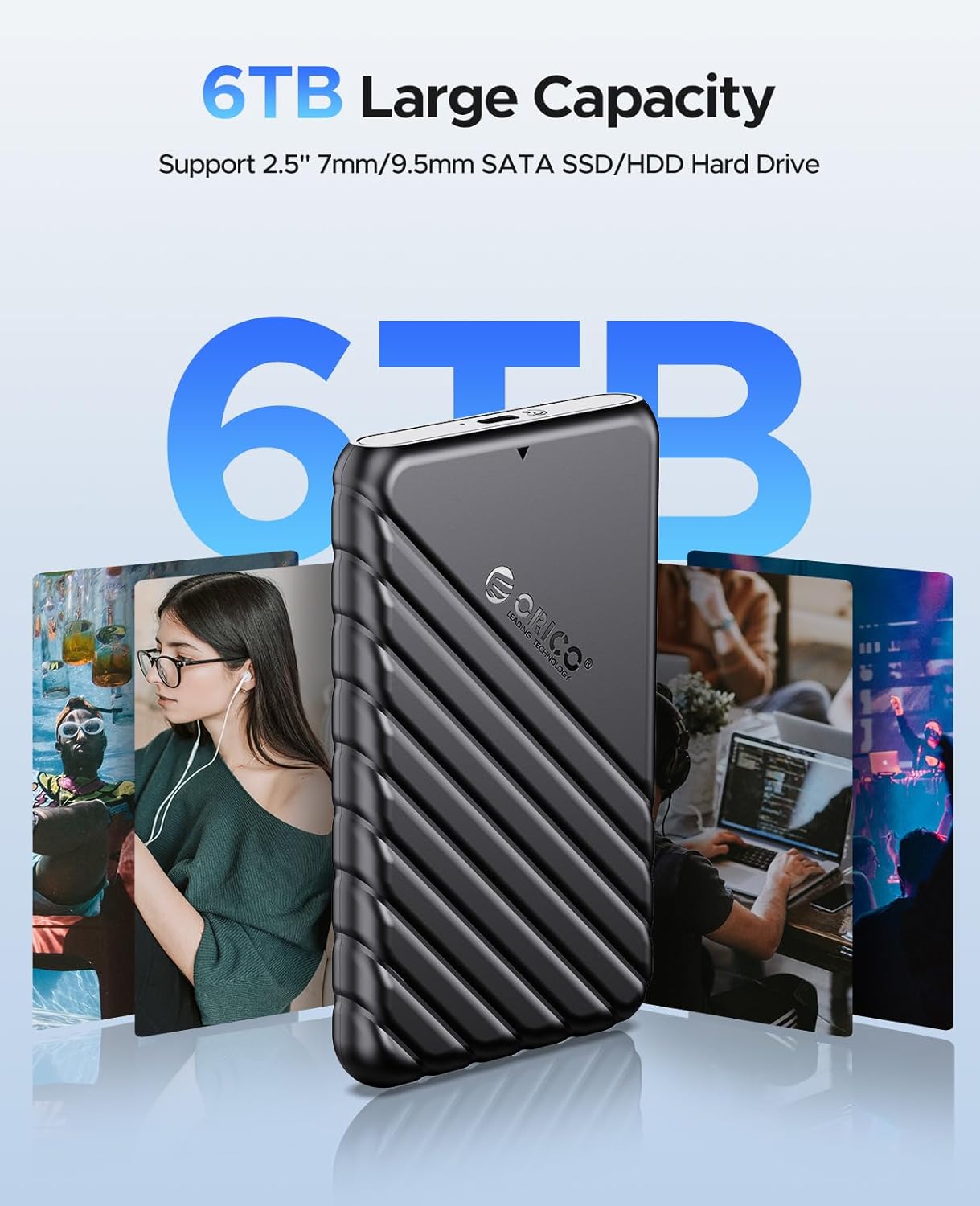 Orico Case SSD 2.5" USB 3.1 Gen 1 SATA (Nero) - immagine 4