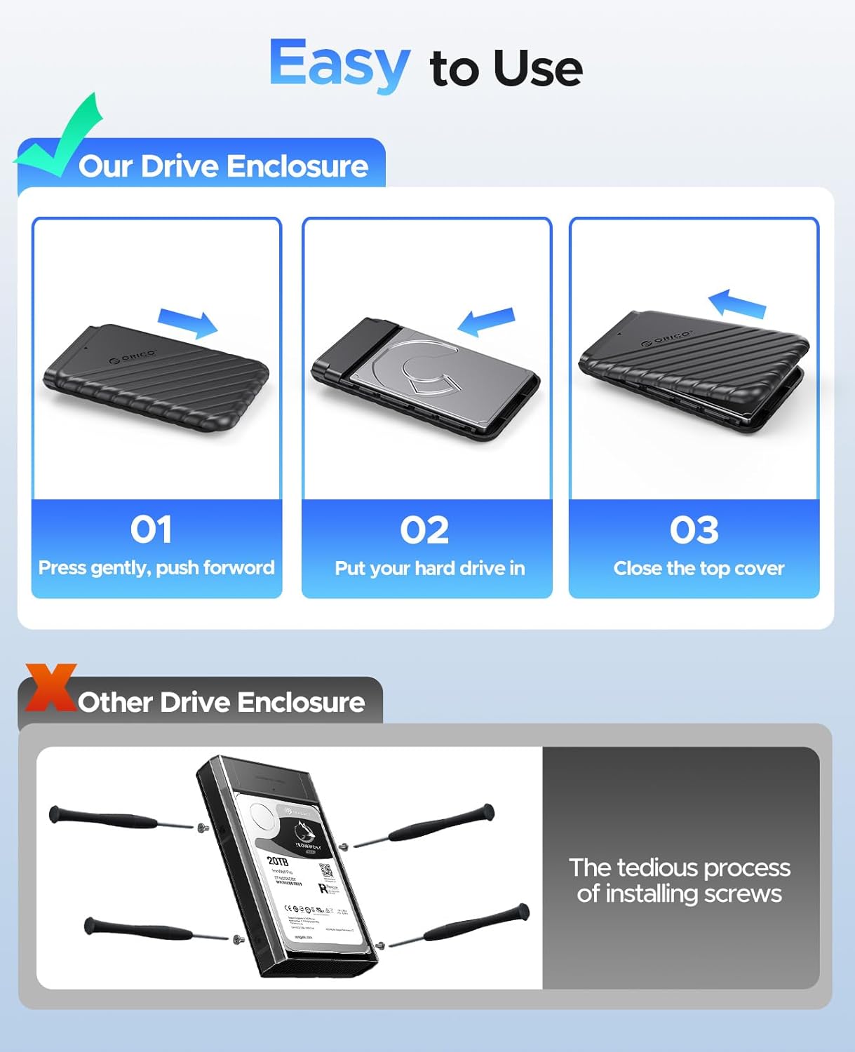 Orico Case SSD 2.5" USB 3.1 Gen 1 SATA (Nero) - immagine 6