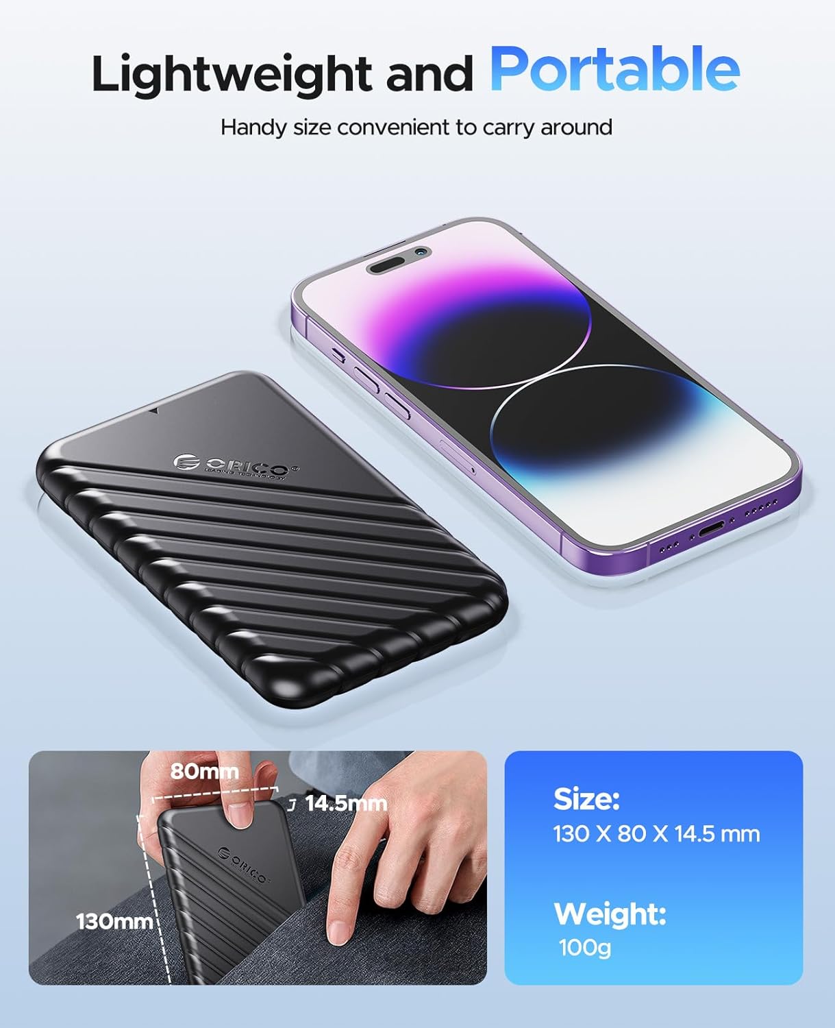 Orico Case SSD 2.5" USB 3.1 Gen 1 SATA (Nero) - immagine 7