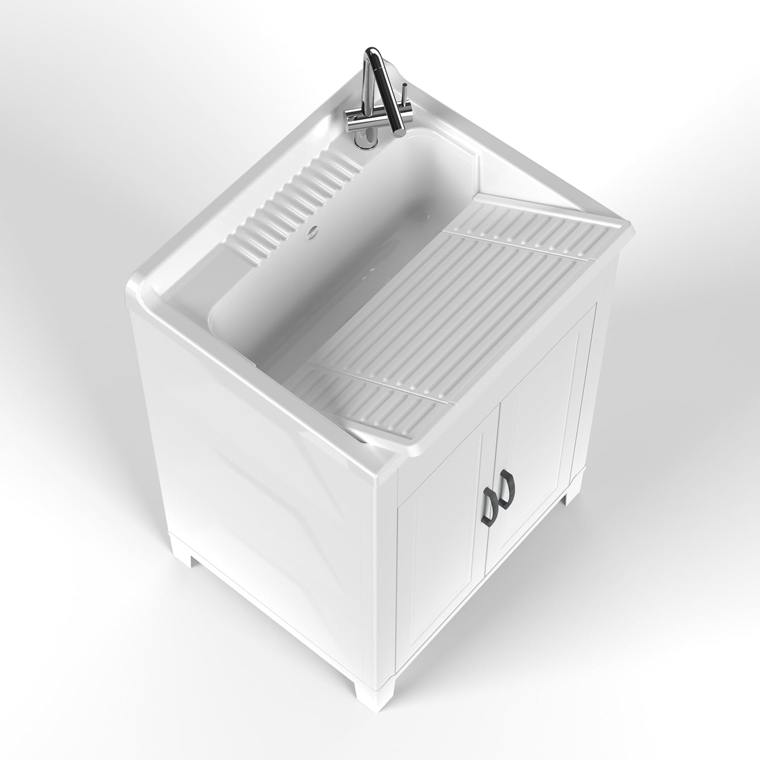 Adventa Mobile Lavatoio in Resina PP 60x50x85cm, Bianco - immagine 4