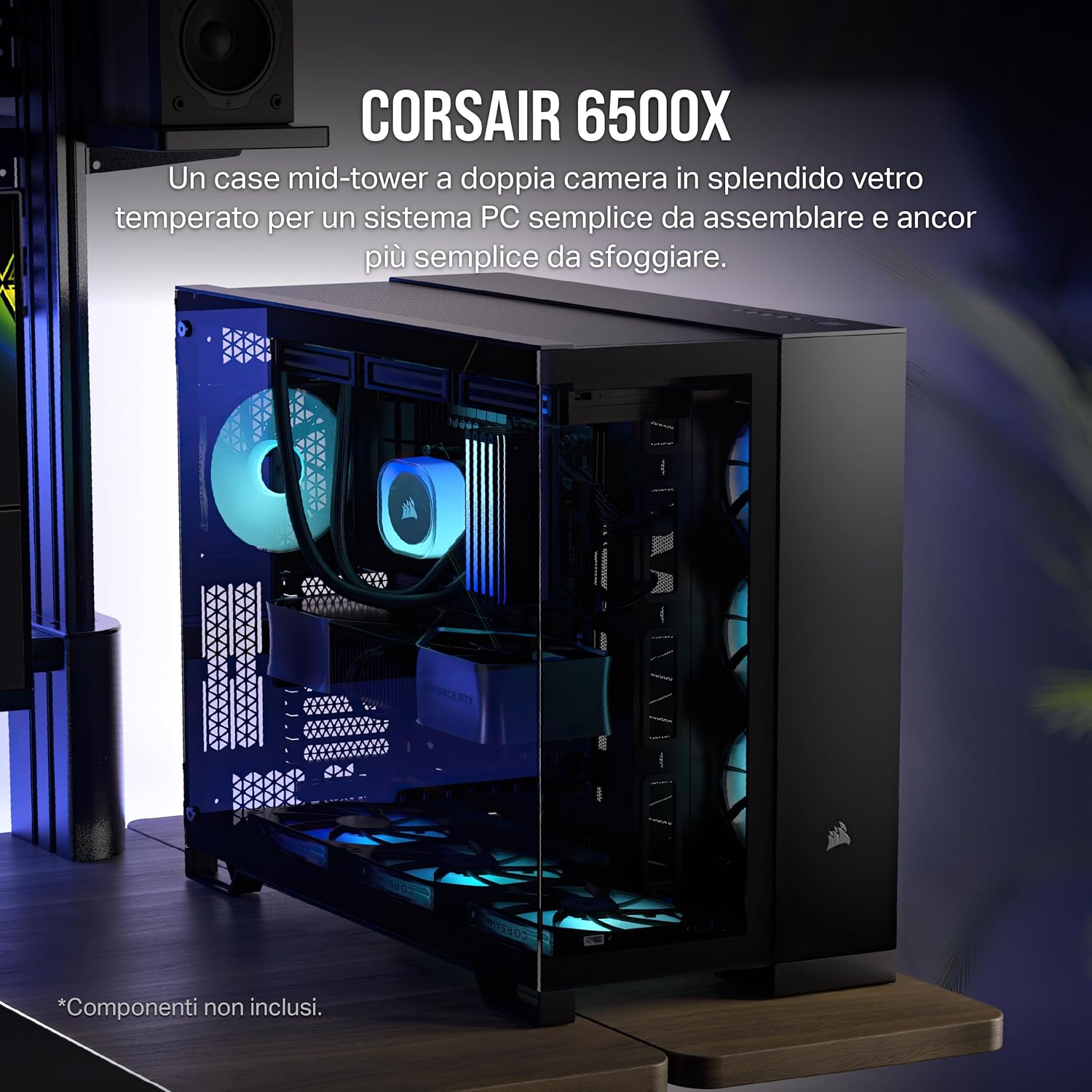 Corsair 6500X Mid-Tower ATX Case PC Doppia Camera, Nero - immagine 2