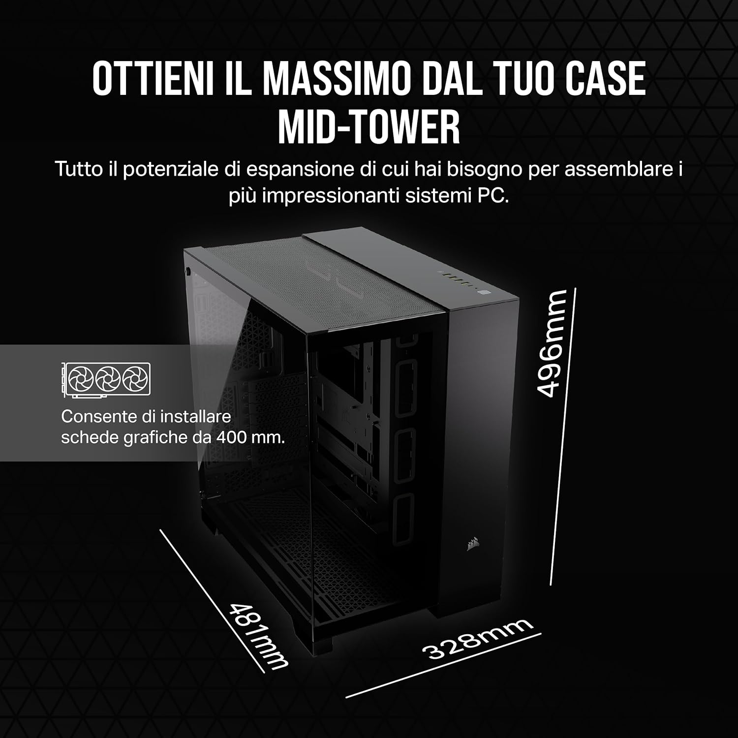 Corsair 6500X Mid-Tower ATX Case PC Doppia Camera, Nero - immagine 6