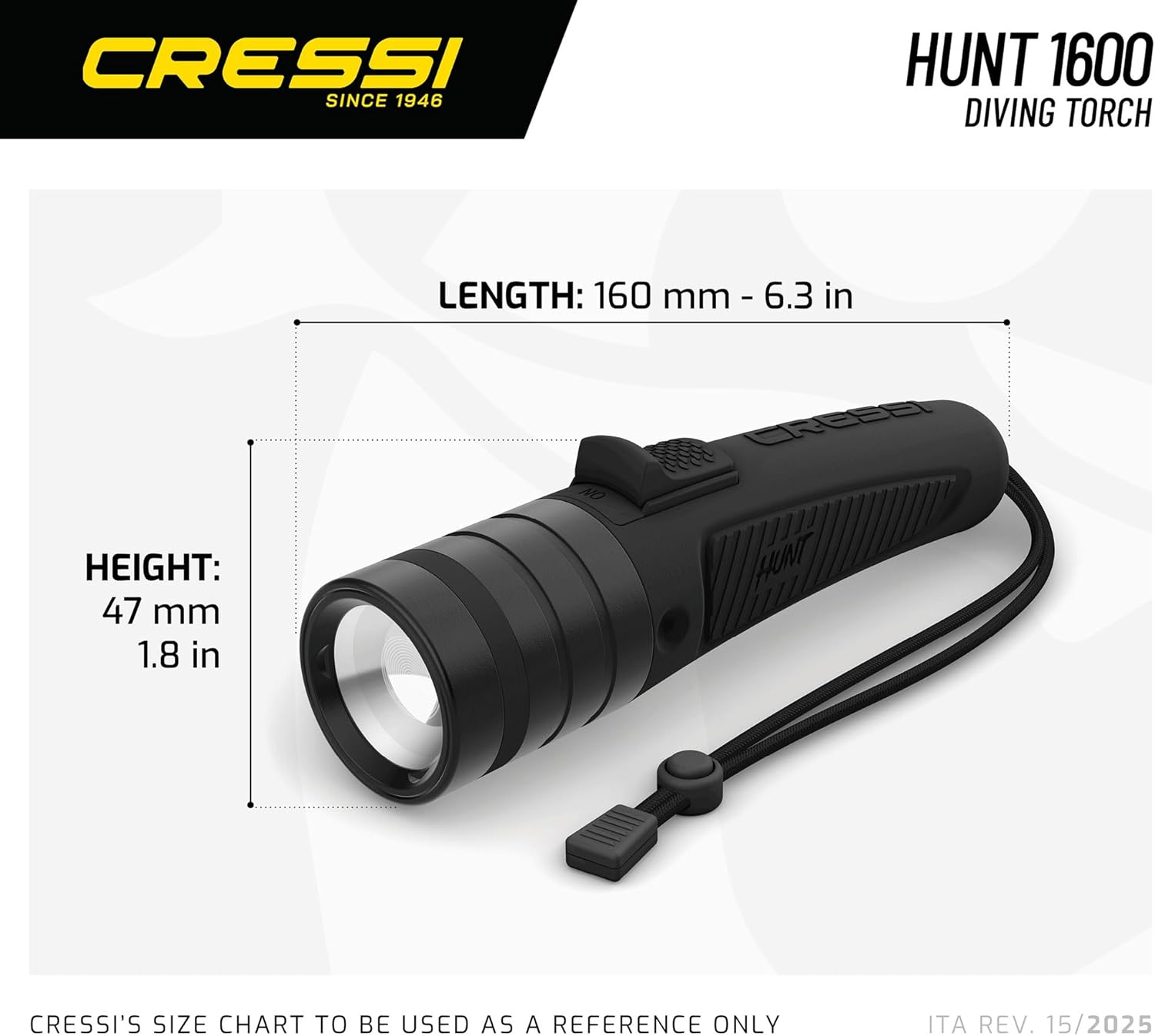 CRESSI Hunt Torch 1600 - Torcia Subacquea LED Ricaricabile - immagine 3