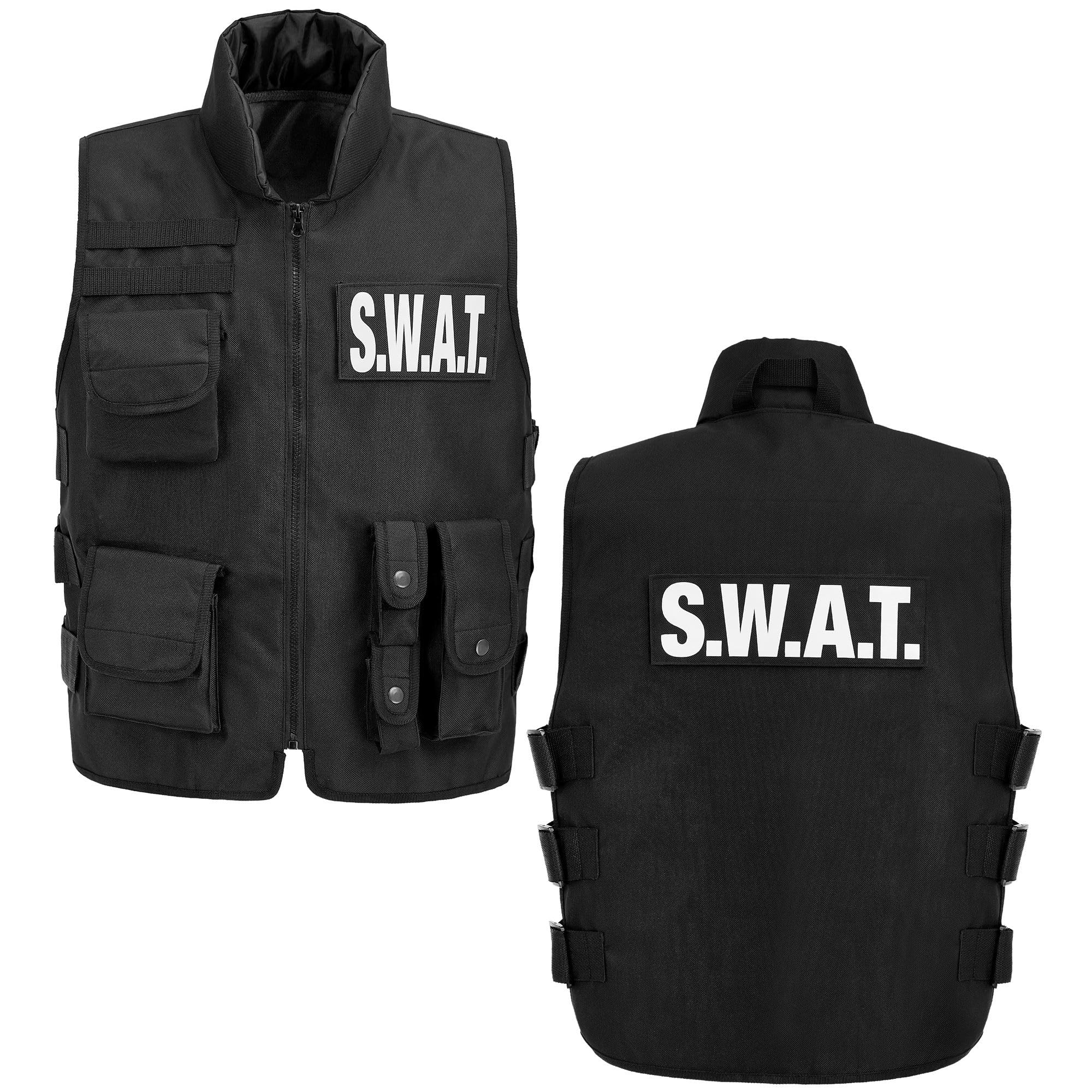 W WIDMANN MILANO Party Fashion - Gilet da intervento per bambini, gilet da costume con toppe intercambiabili, per travestimenti da poliziotto, SWAT, FBI o militare