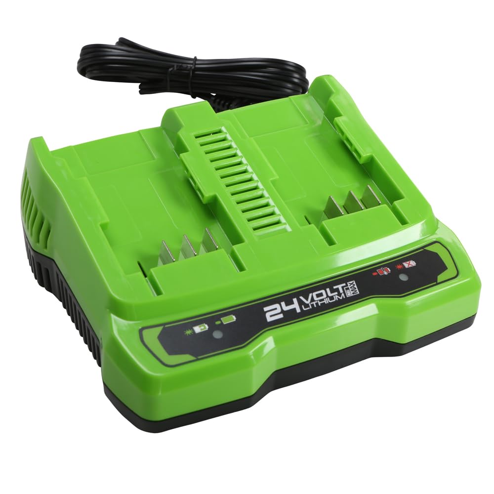 Greenworks Caricabatterie Universale Doppia Presa 24V