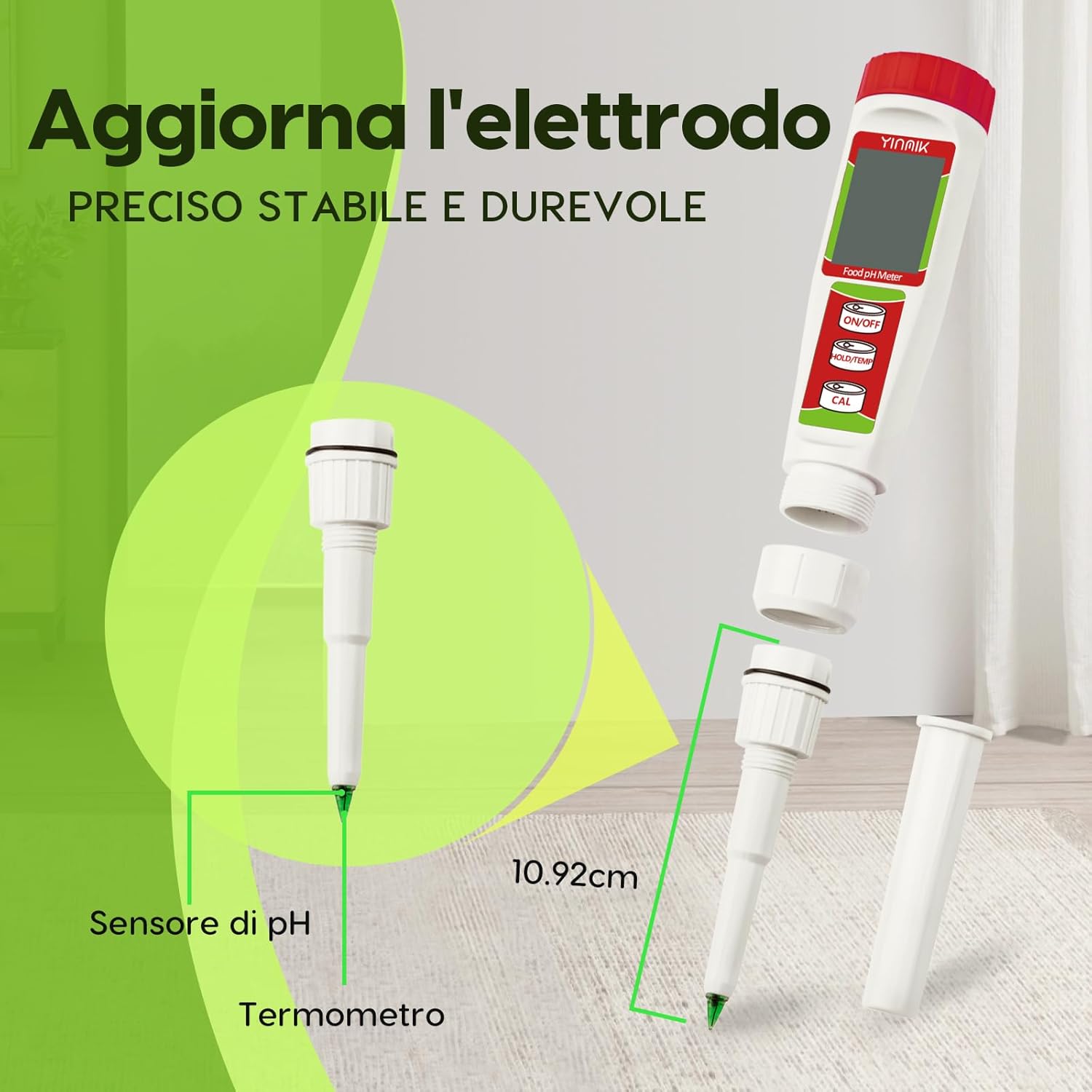 YINMIK pHmetro per Alimenti e Impasti - immagine 2