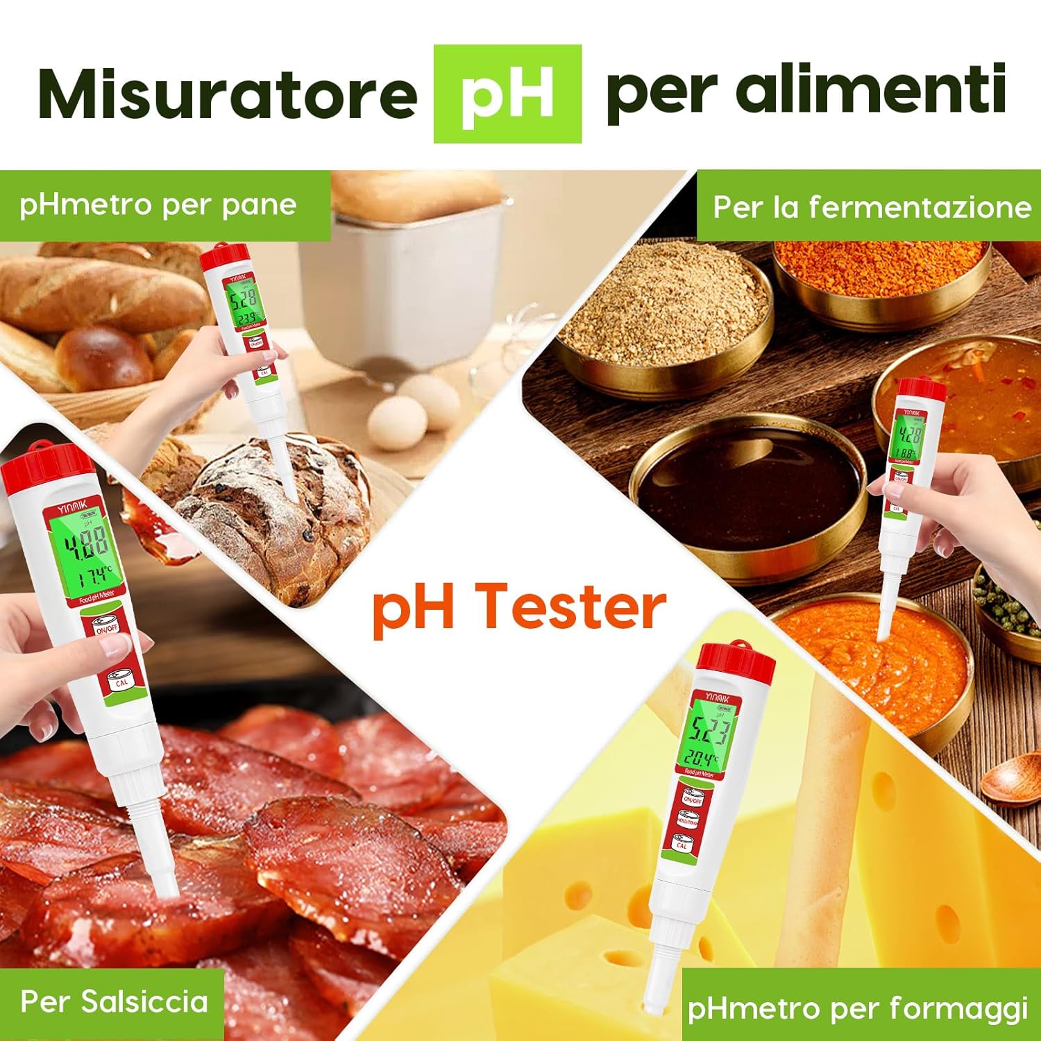 YINMIK pHmetro per Alimenti e Impasti - immagine 4