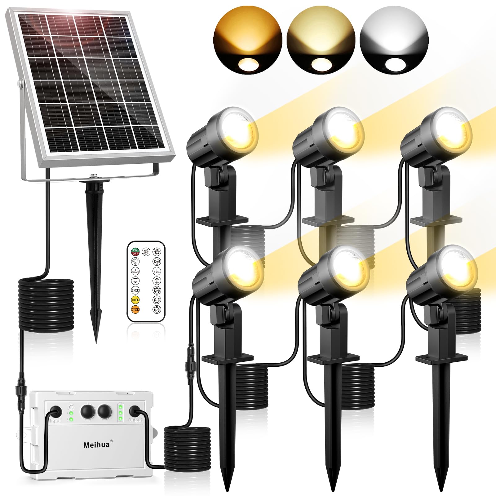 Meihua Faretti Solari Esterno IP66, 3 Luminosità