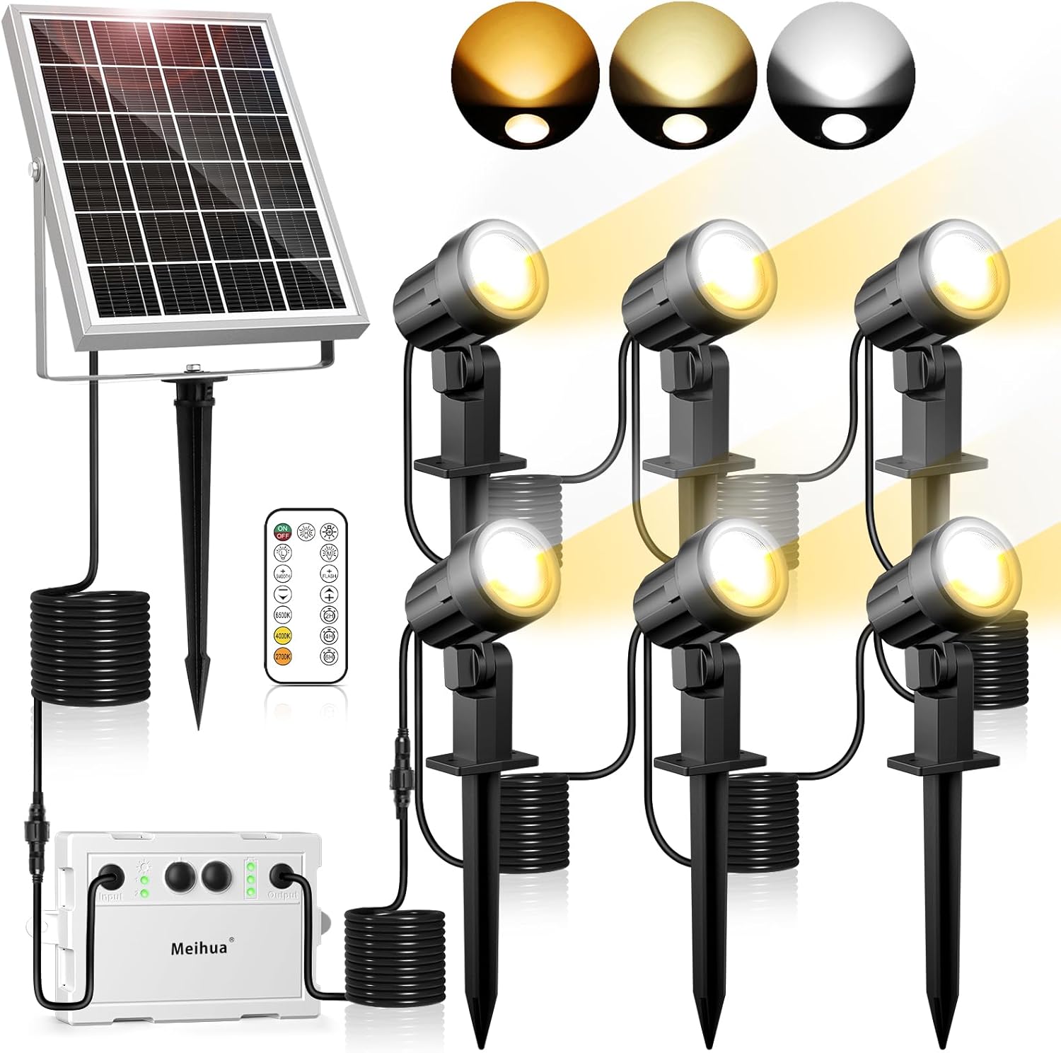 Meihua Faretti Solari Esterno IP66, 3 Luminosità - immagine 1