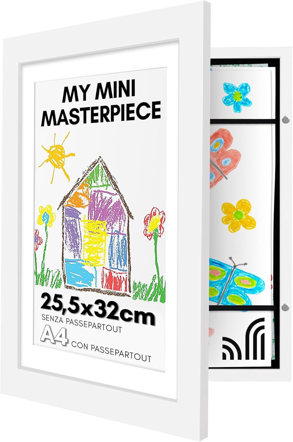 Americanflat Cornice Porta Disegni Bambini (Bianco) - immagine 1