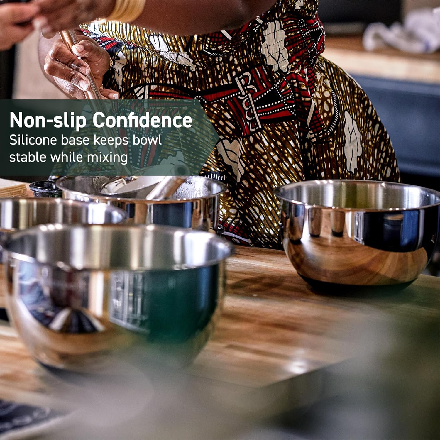 Hexclad Set 3 Ciotole Acciaio Inox con Coperchi - immagine 4