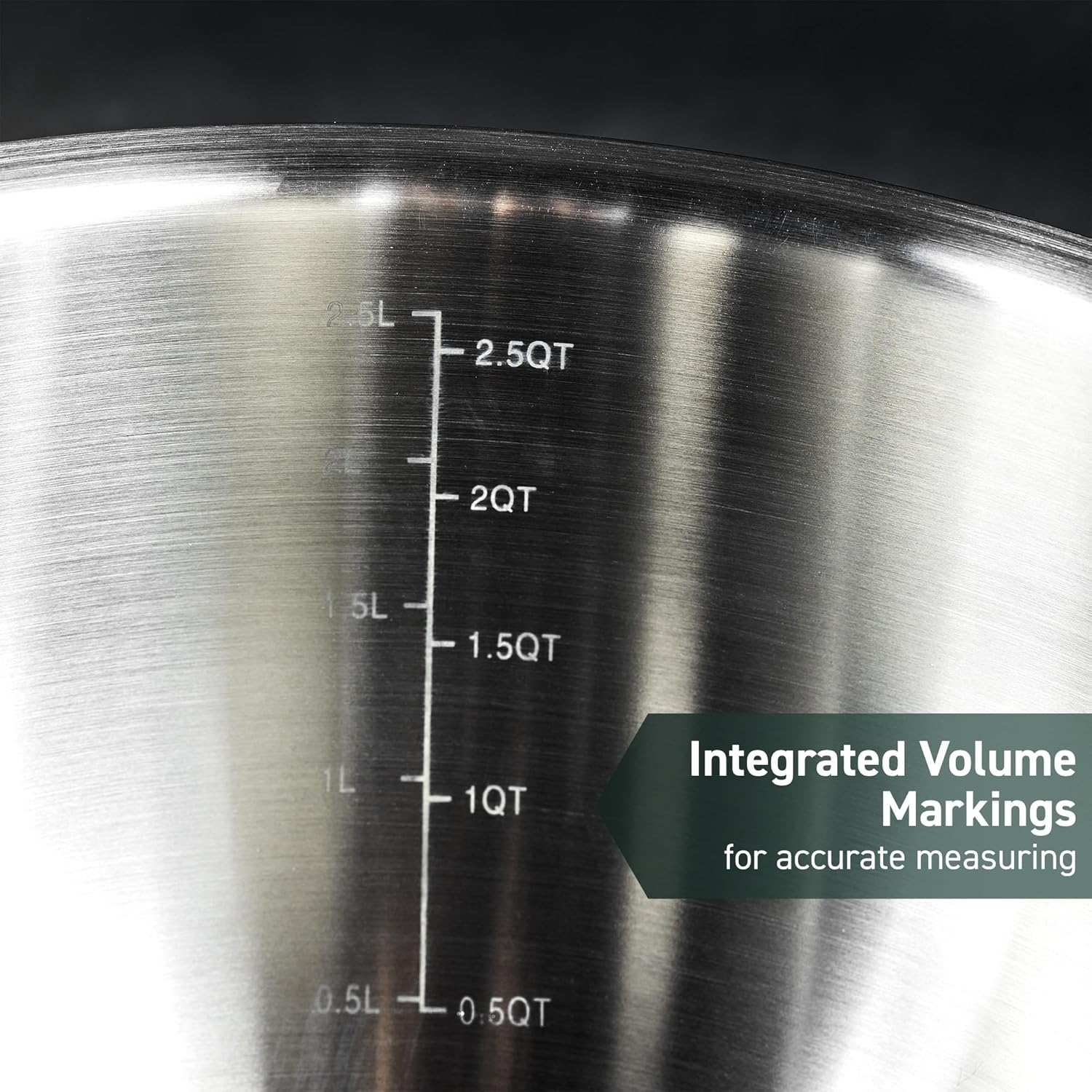 Hexclad Set 3 Ciotole Acciaio Inox con Coperchi - immagine 5