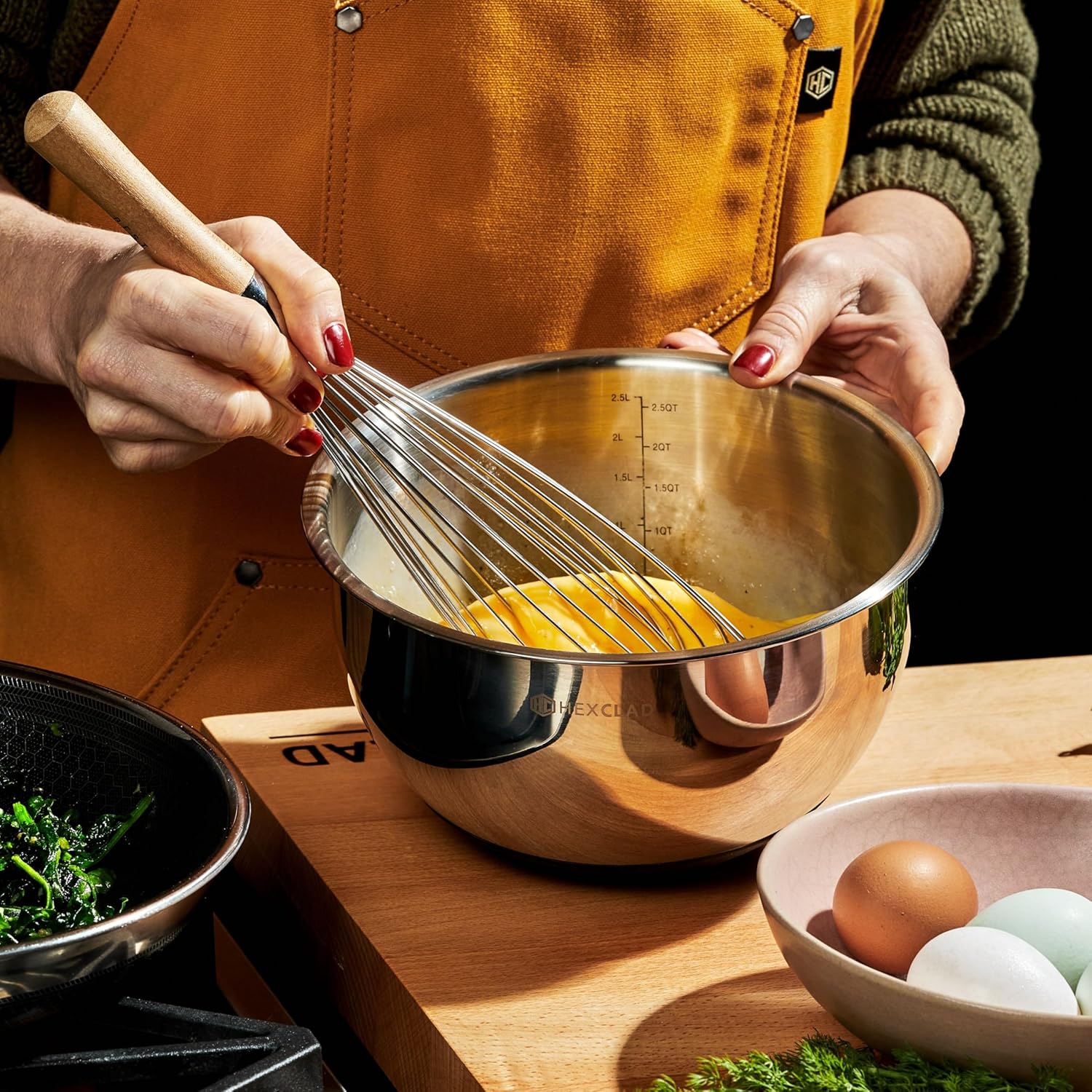 Hexclad Set 3 Ciotole Acciaio Inox con Coperchi - immagine 7