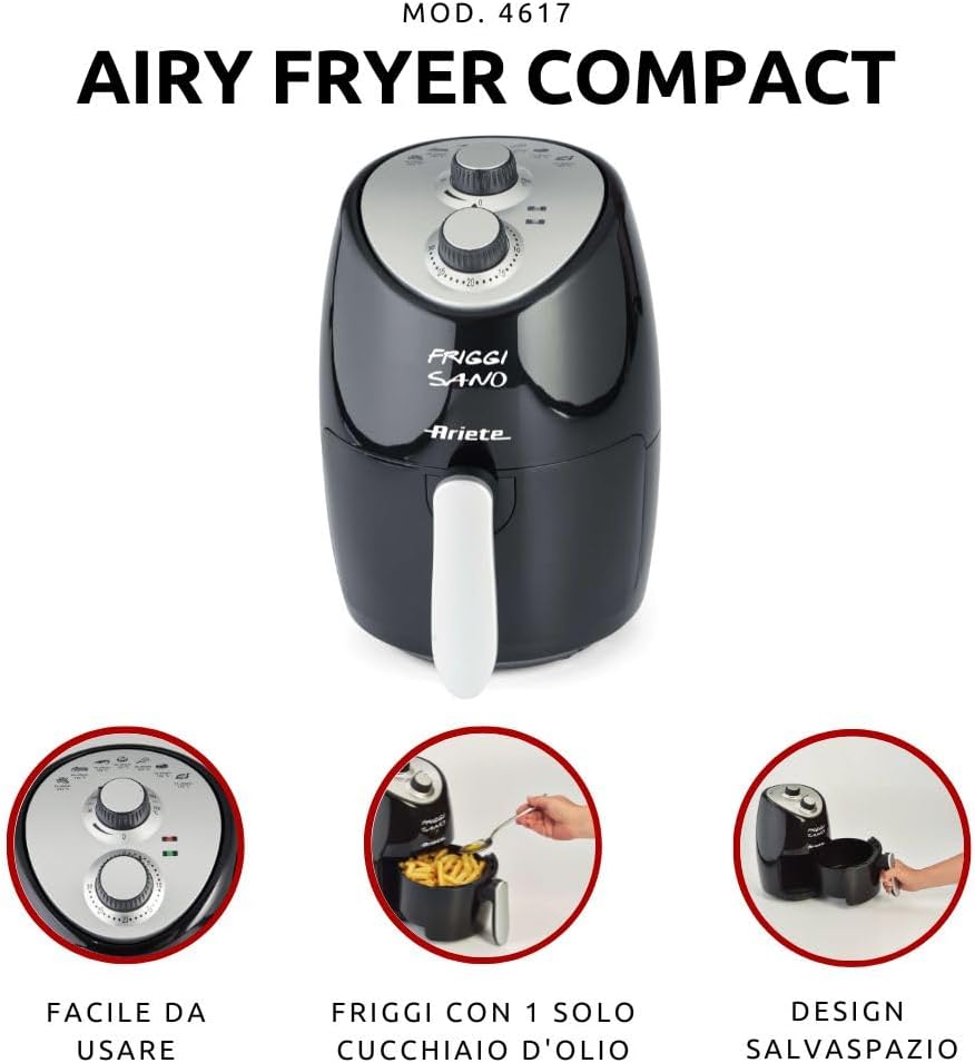 Ariete 4617 Airy Fryer Compact - Friggitrice ad Aria 2L - immagine 2