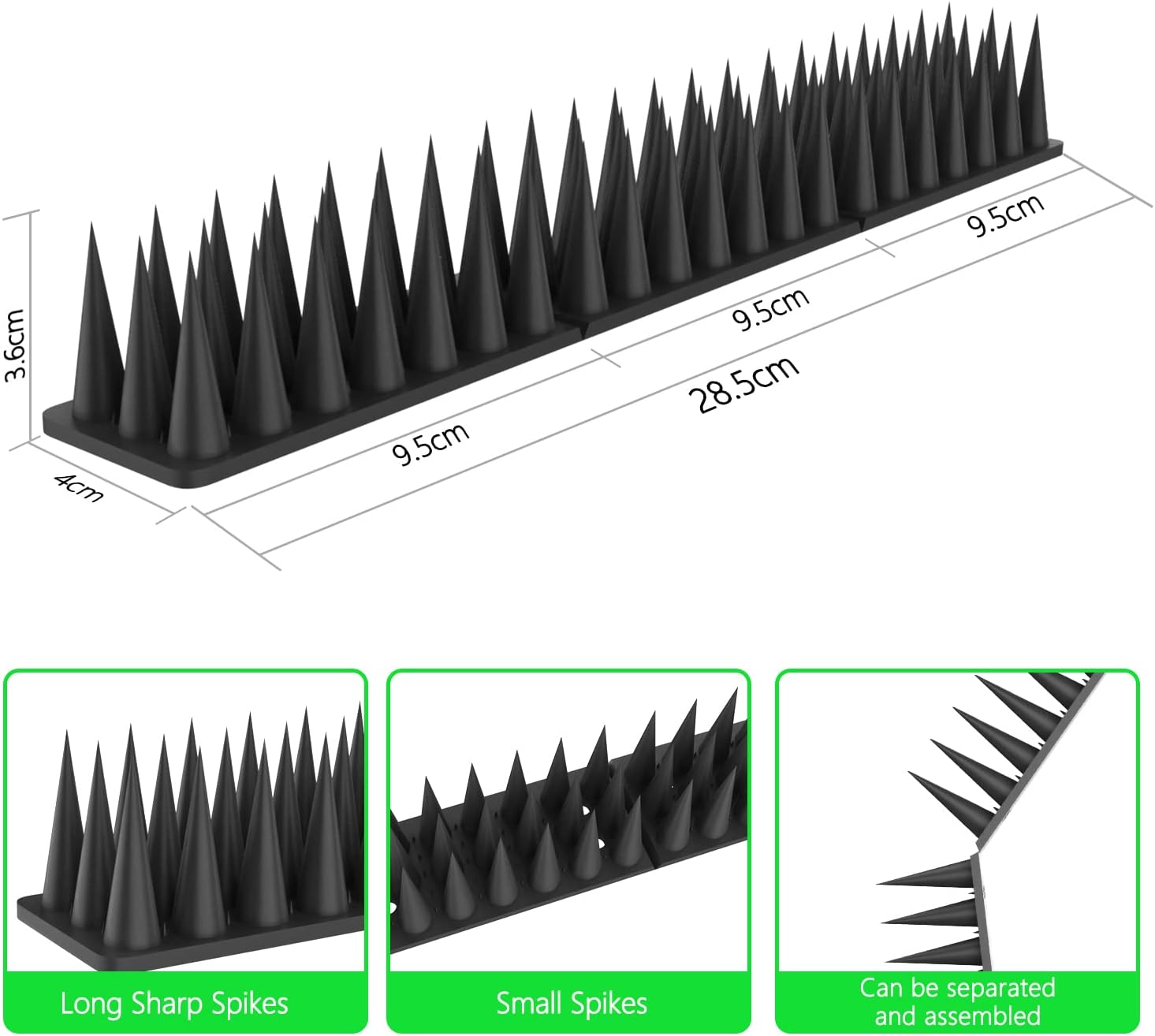 Dissuasori per Piccioni in Plastica 5.7M, Nero - immagine 4