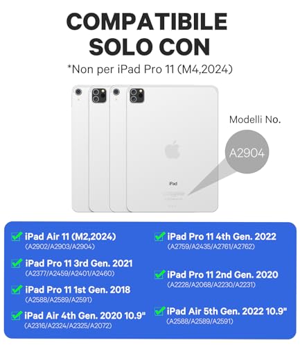 Earto Tastiera iPad Air 11 (M2, 2024) con Touchpad, Nero - immagine 2