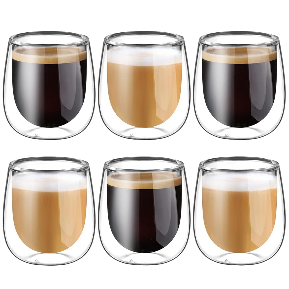 Glastal Tazza Caffè Doppio Vetro Borosilicato 6x100ml