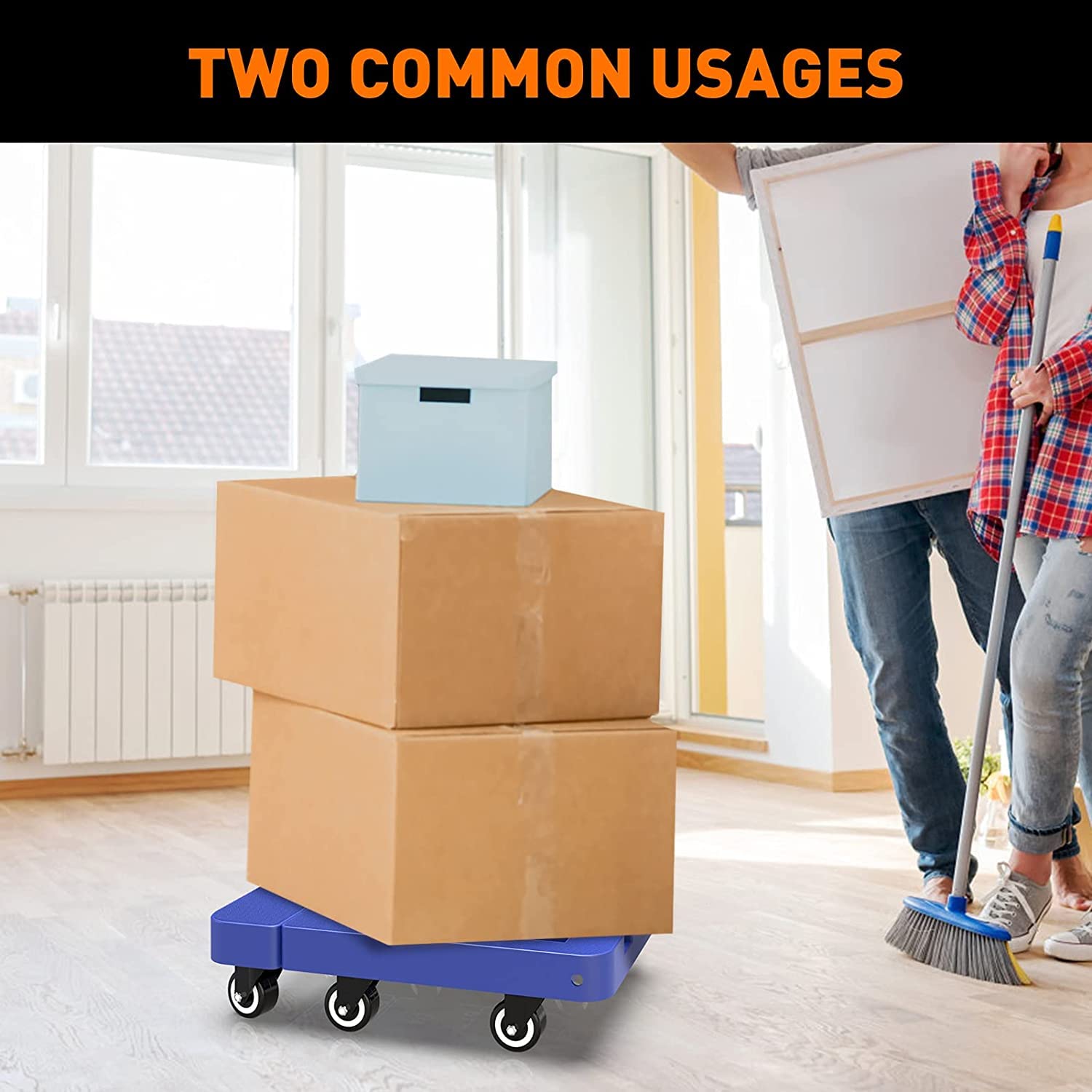 Ronlap Carrello Pieghevole 225KG con 2 Corde, Blu - immagine 6