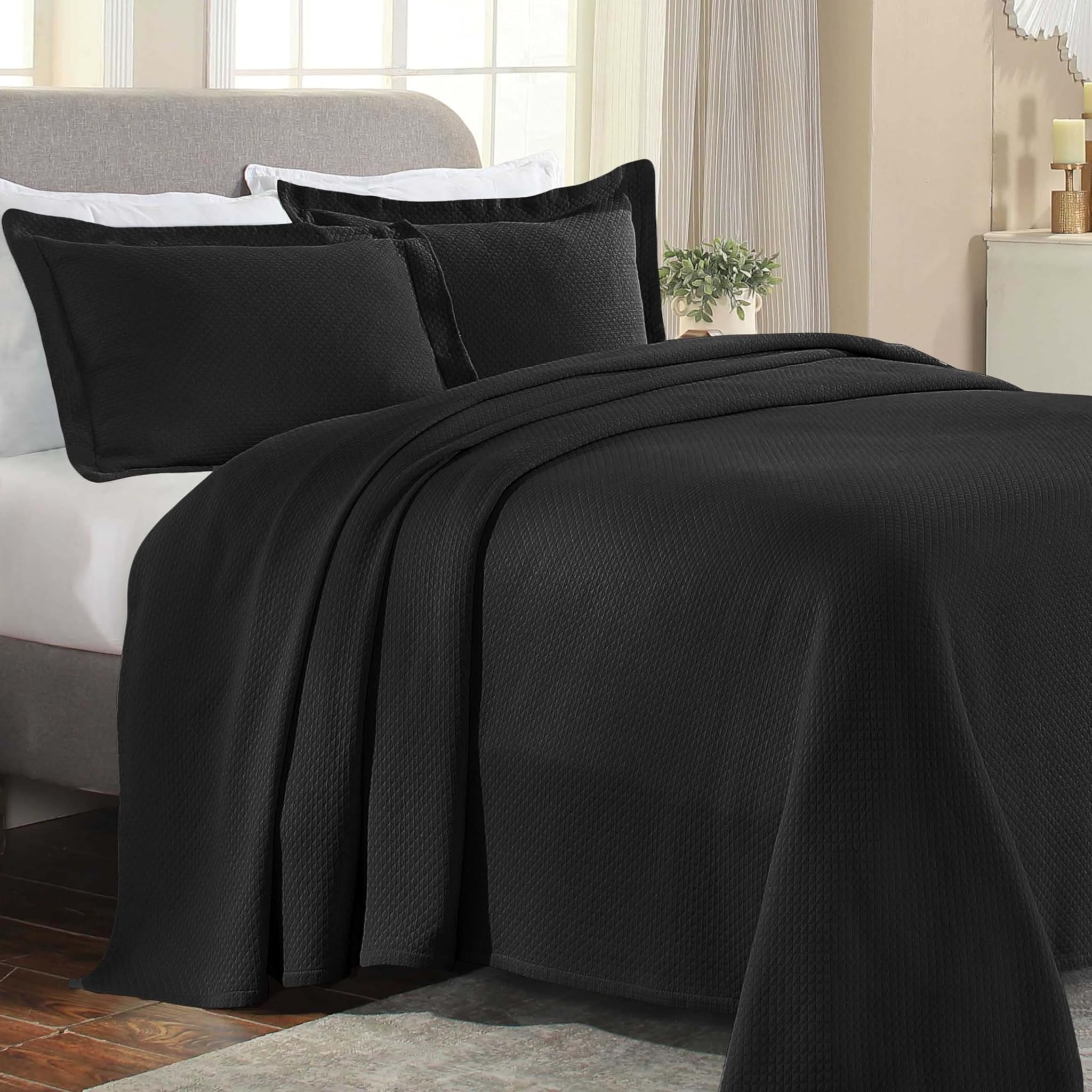 Superior Copriletto in cotone, nero, king size