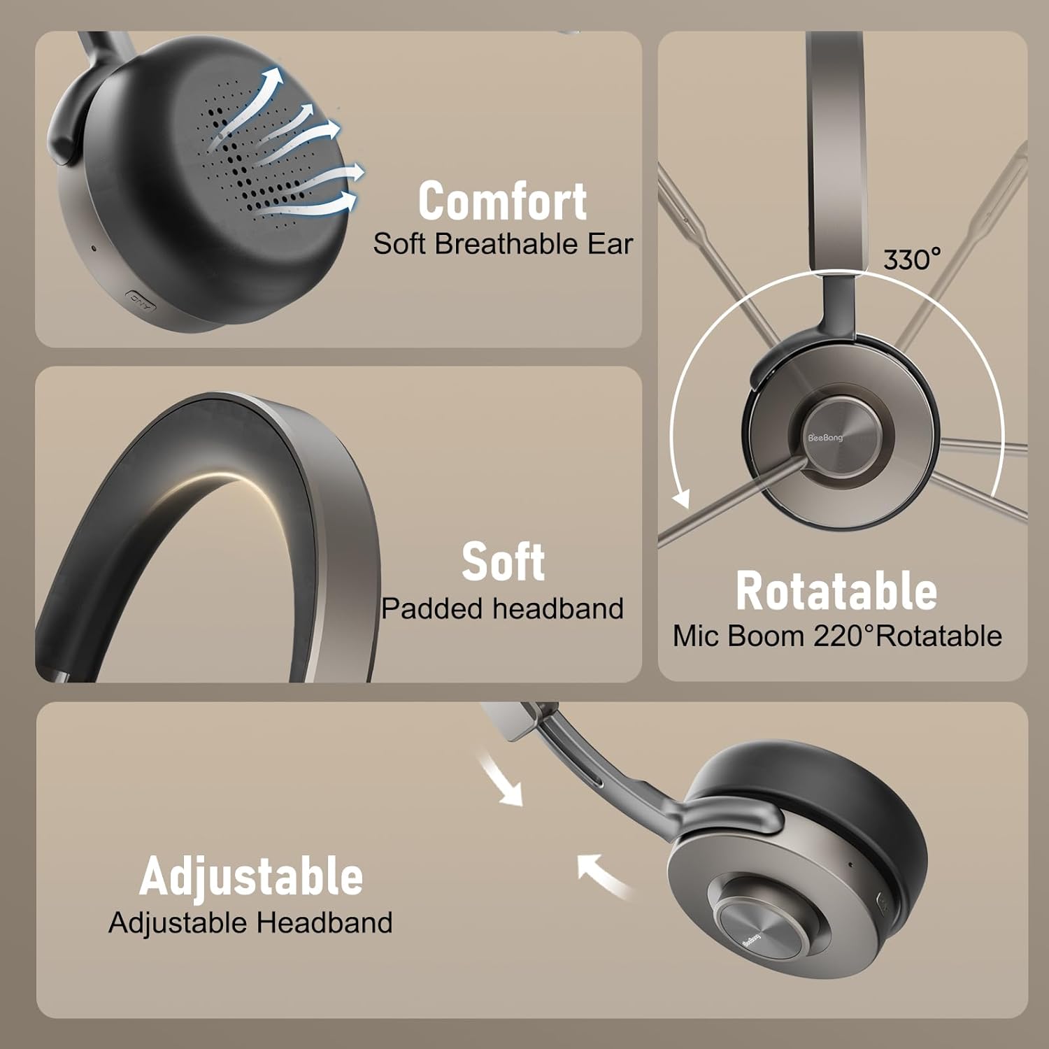 Cuffie Bluetooth Wireless con Microfono per PC - immagine 6