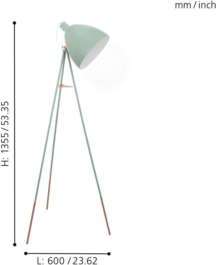 EGLO Dundee - Lampada da Terra Vintage a Stelo Menta - immagine 4